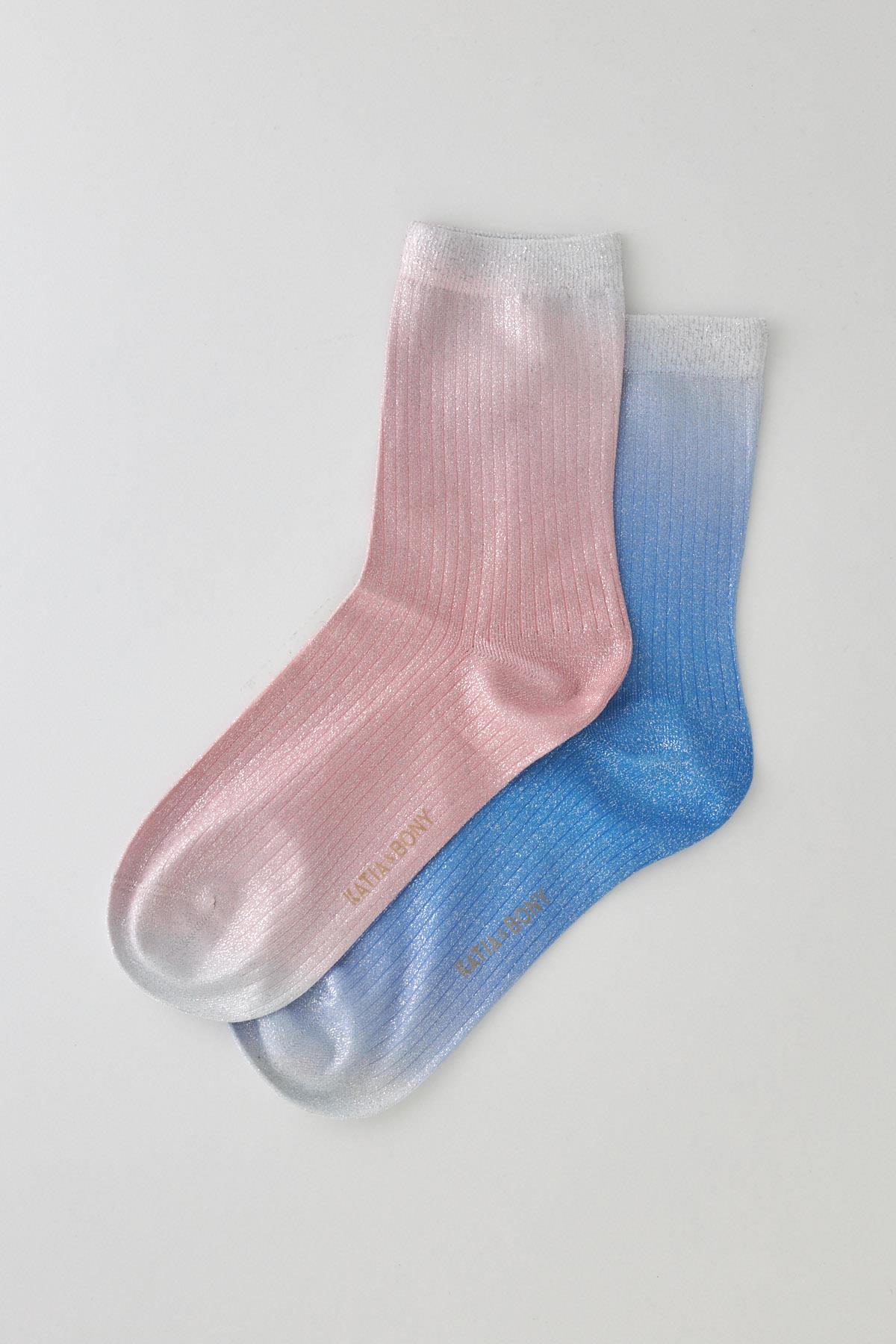 Womens 2-Pack Shiny Glitter Ankle Socks