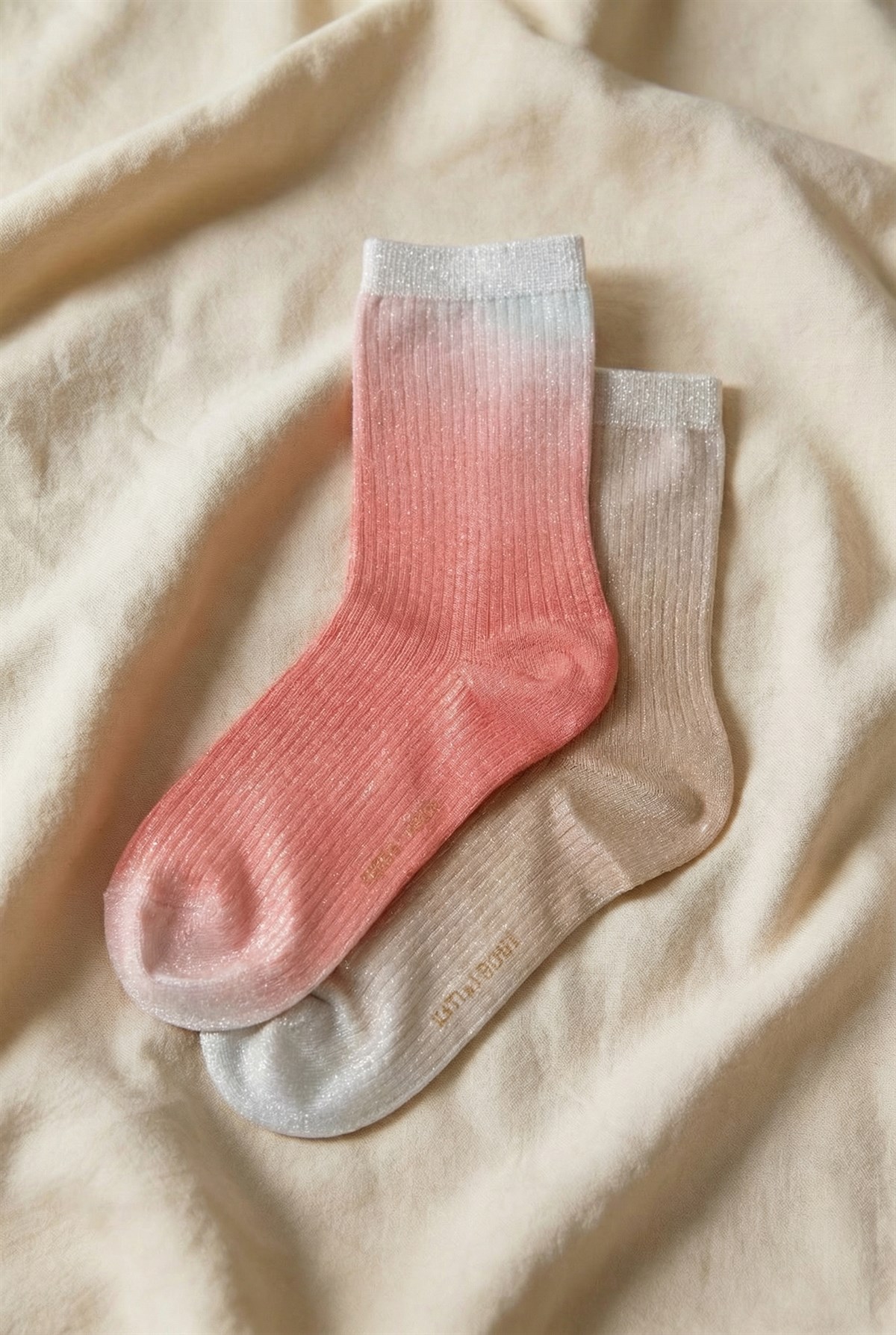 Kadın 2li Paket Parlak Simli Soket Çorap