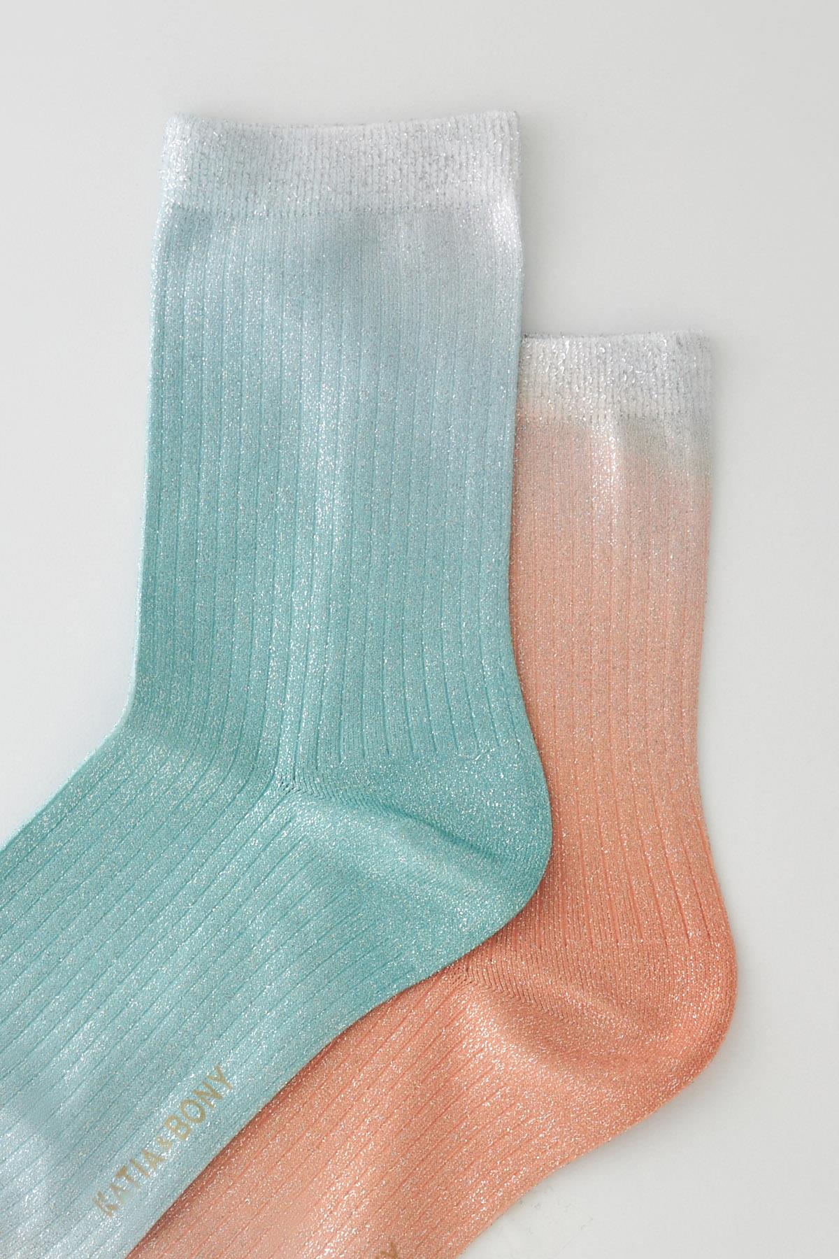 Womens 2-Pack Shiny Glitter Ankle Socks