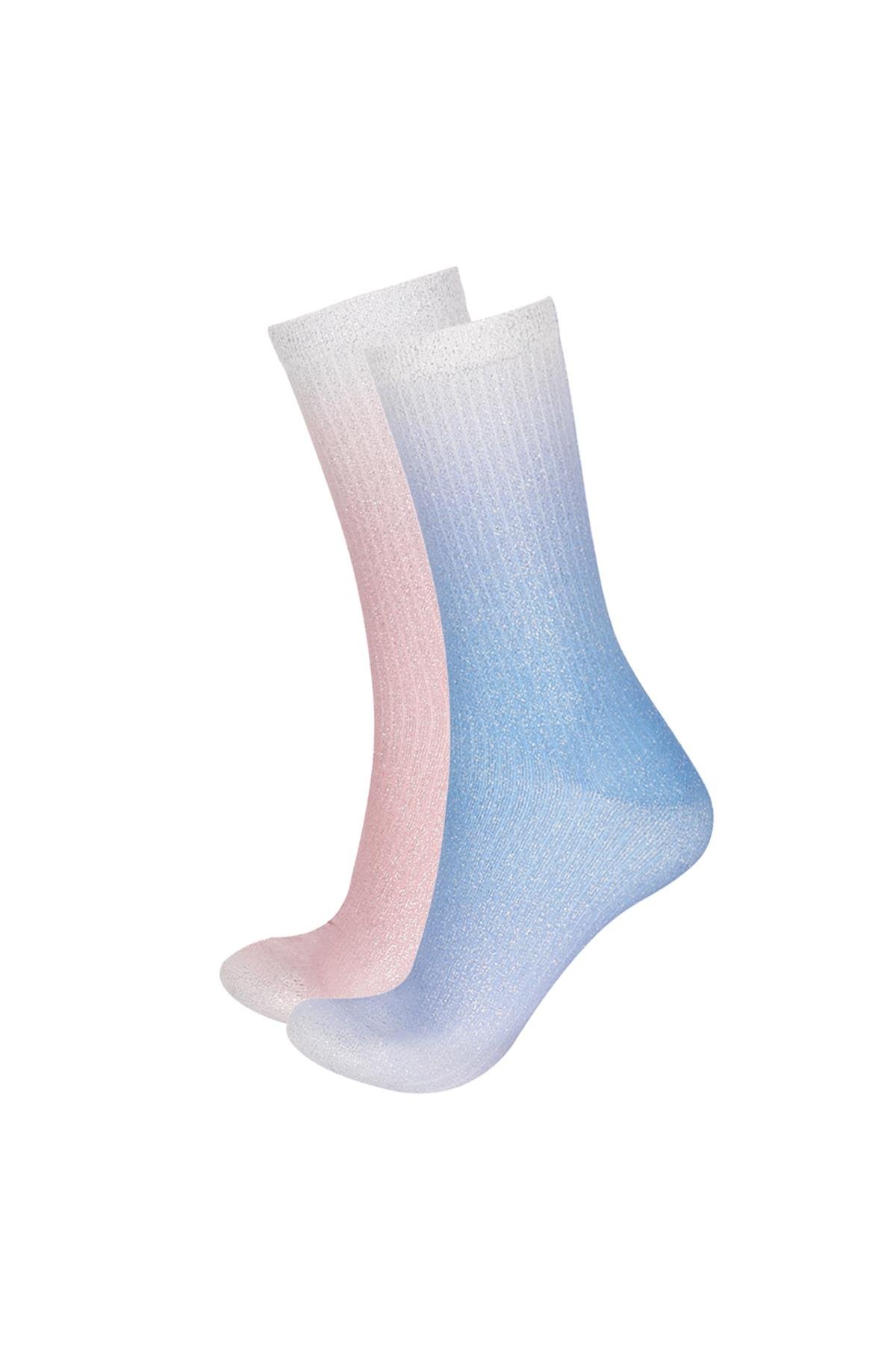 Womens 2-Pack Shiny Glitter Ankle Socks