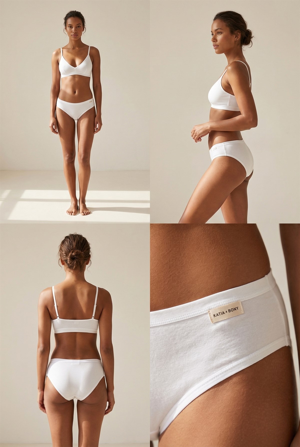 Kadın 3lü Basic Slip Külot Siyah/Beyaz/Nude