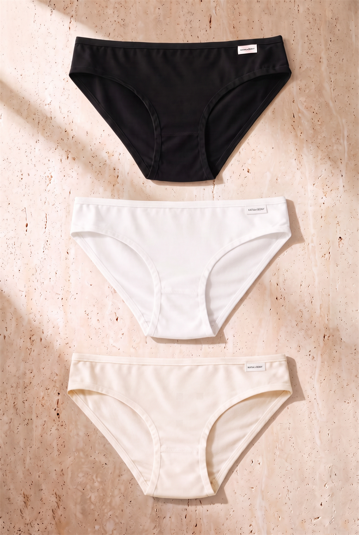 Kadın 3lü Basic Slip Külot Siyah/Beyaz/Nude