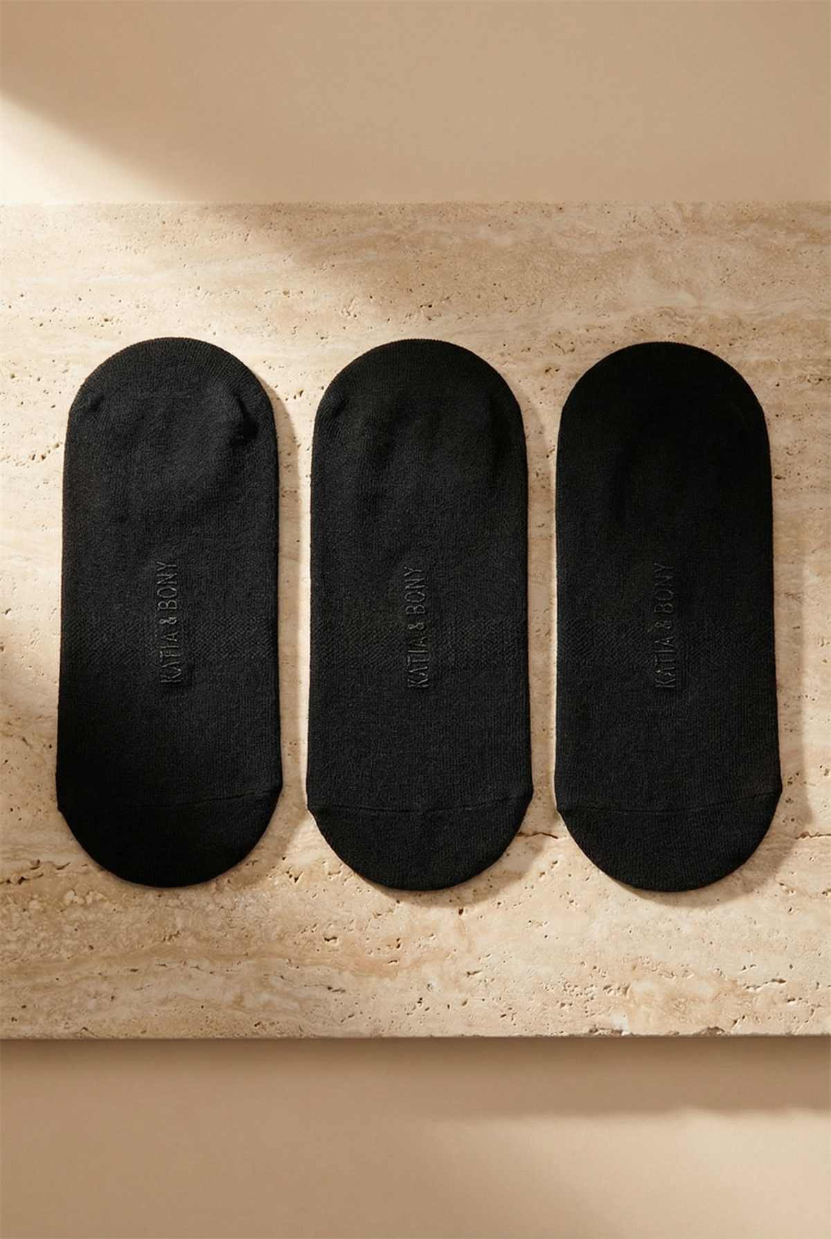 Kadın 3lü Paket Basic Görünmez Babet Çorap Siyah/Siyah/Siyah