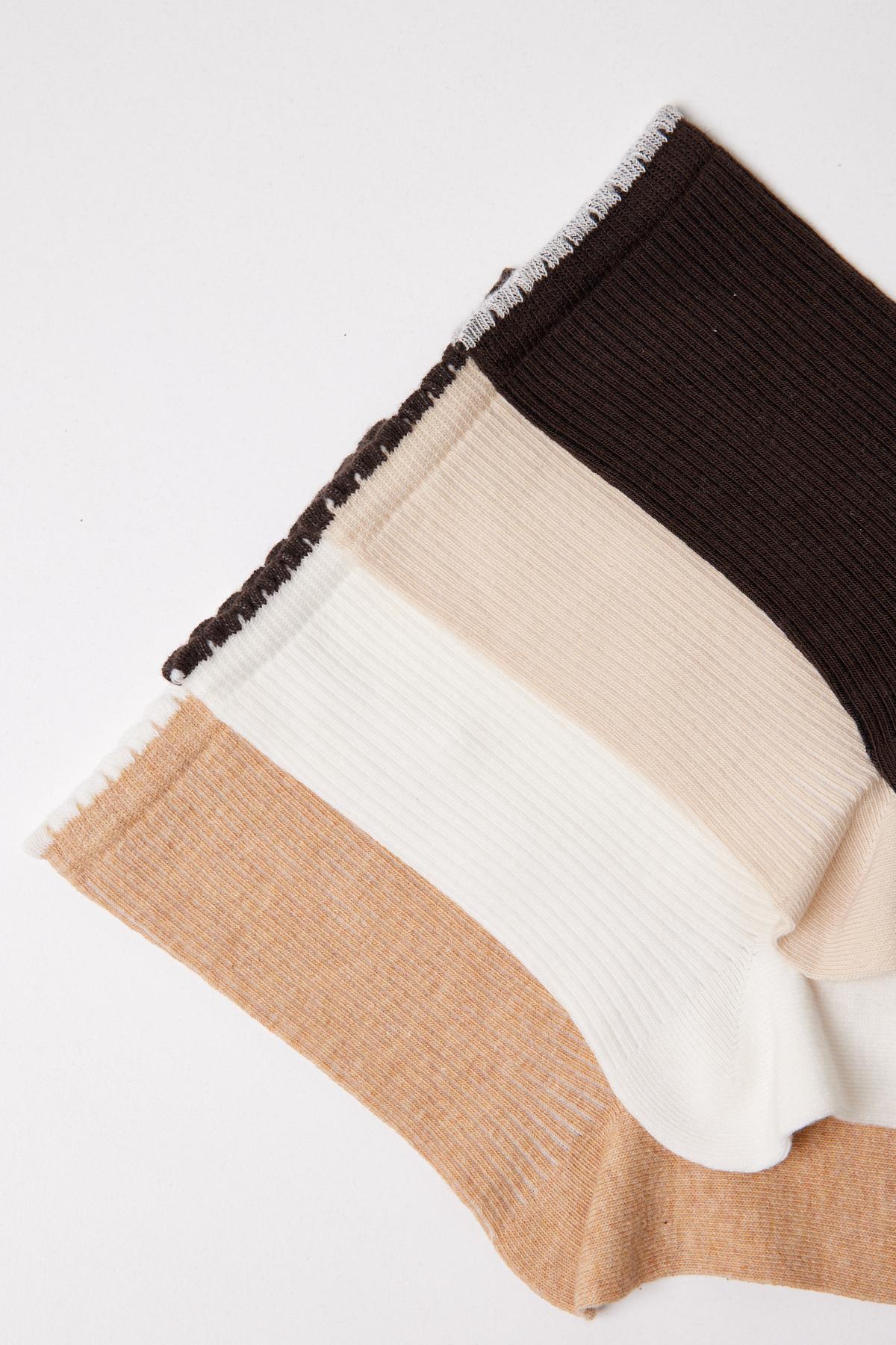 Kadın 4lü Bileği Renkli Soket Çorap
