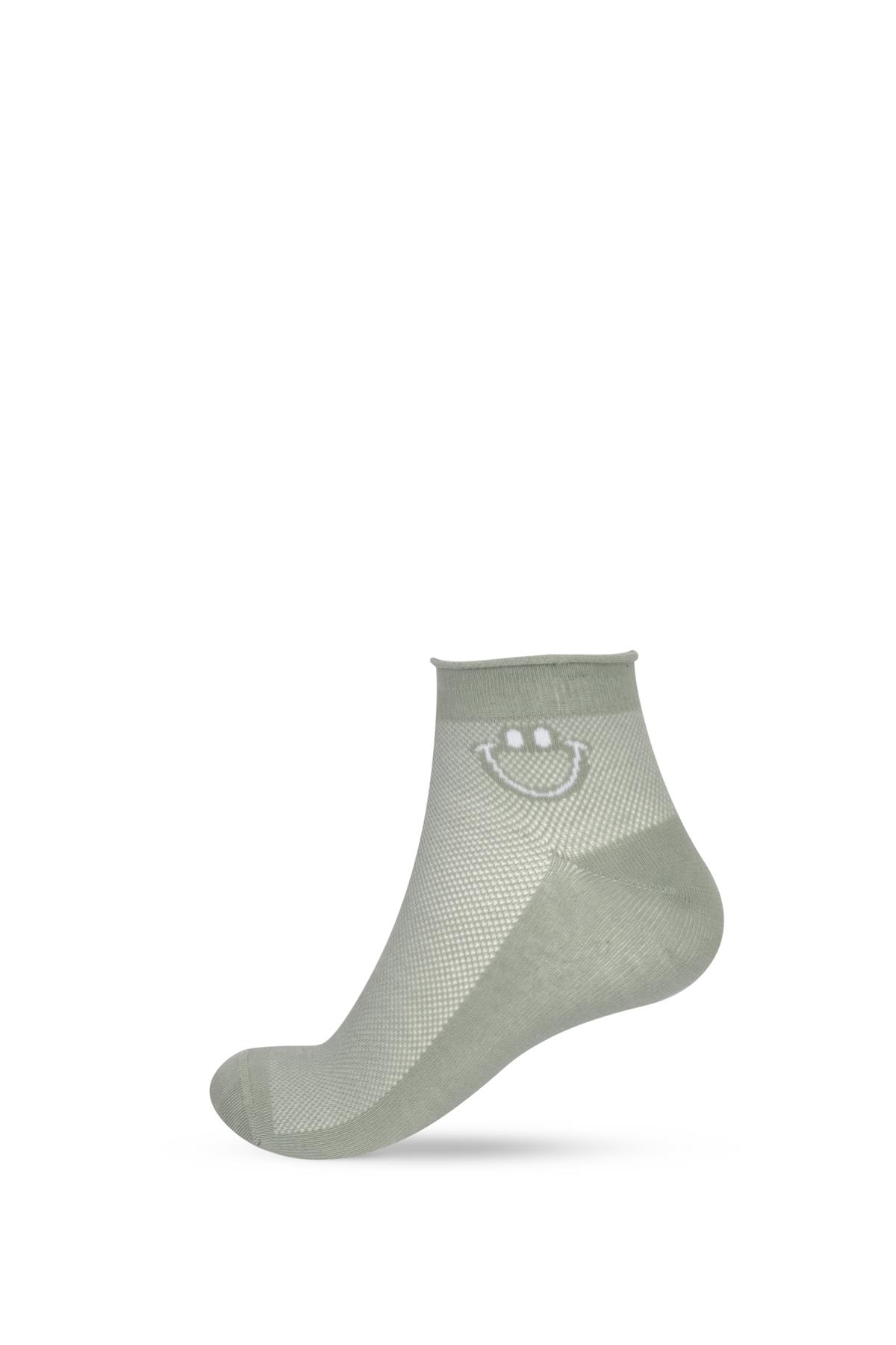 12401G2030  5 Li KADIN HAPPY MIX STEP ÇORAP Desenli