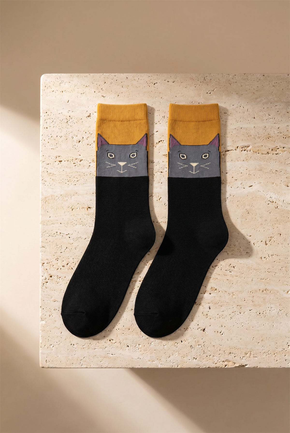 Kadın 5li Kedi Desenli Soket Çorap