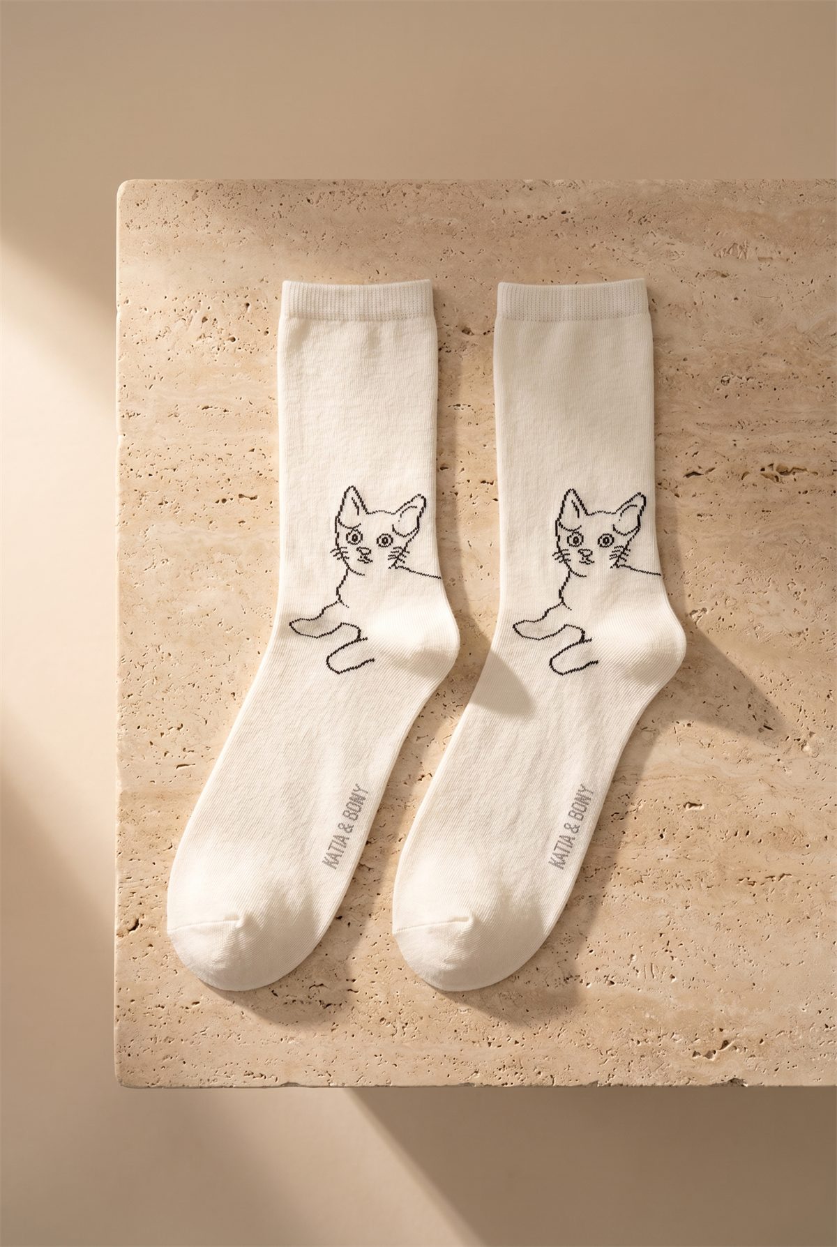 Kadın 5li Kedi Desenli Soket Çorap Çok Renkli