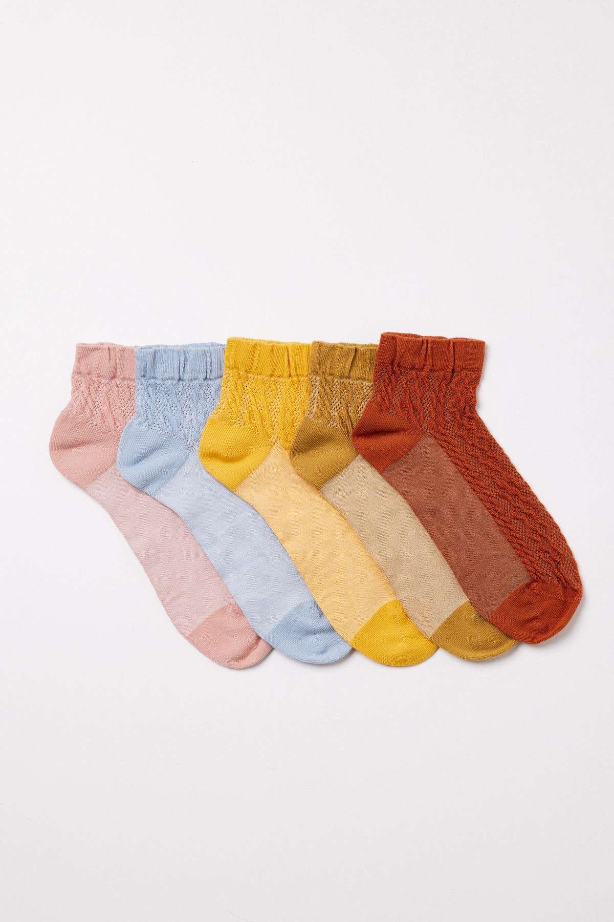 Womens 5-Pack Ankle Socks Multicolor