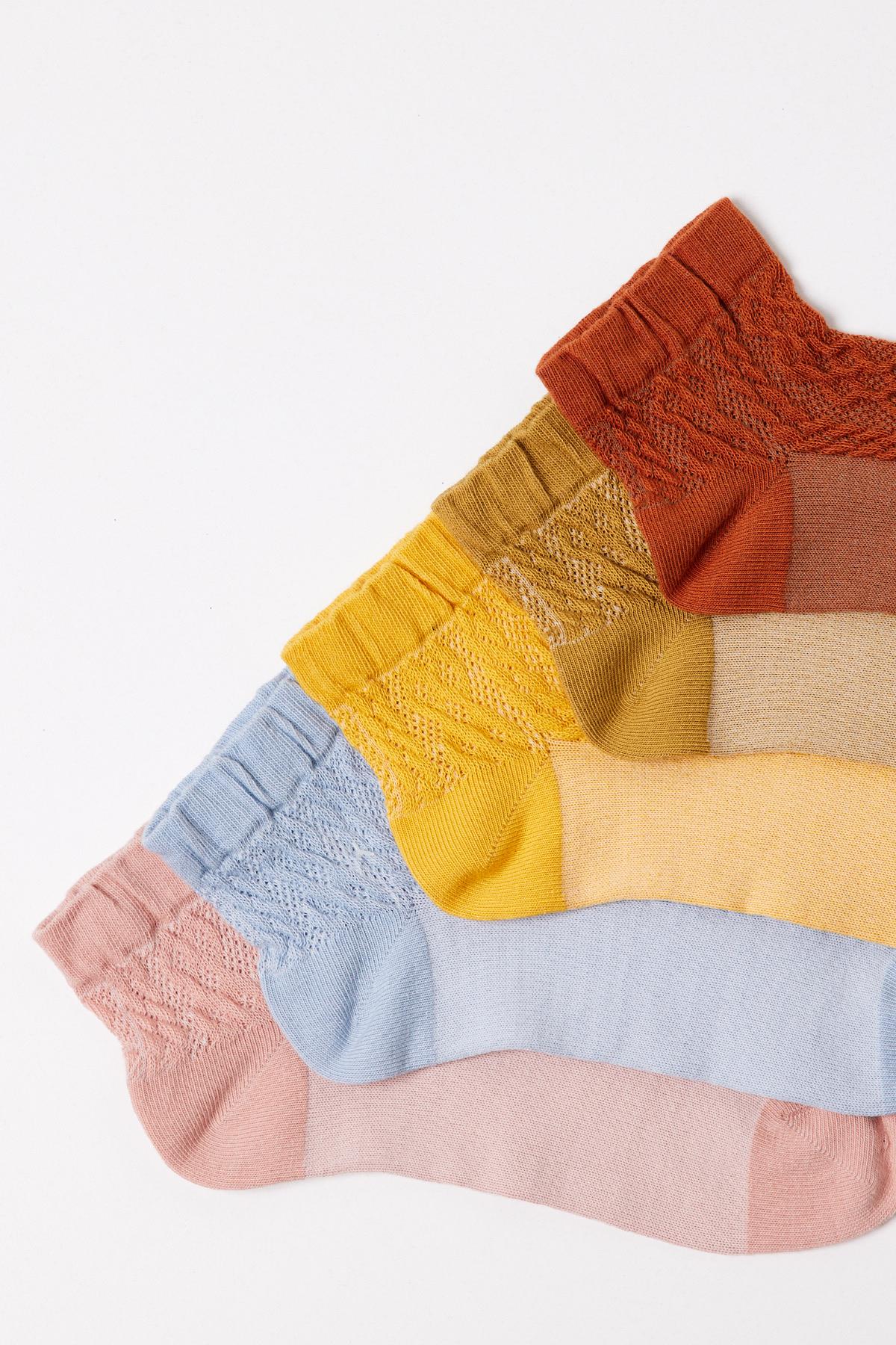 Womens 5-Pack Ankle Socks Multicolor