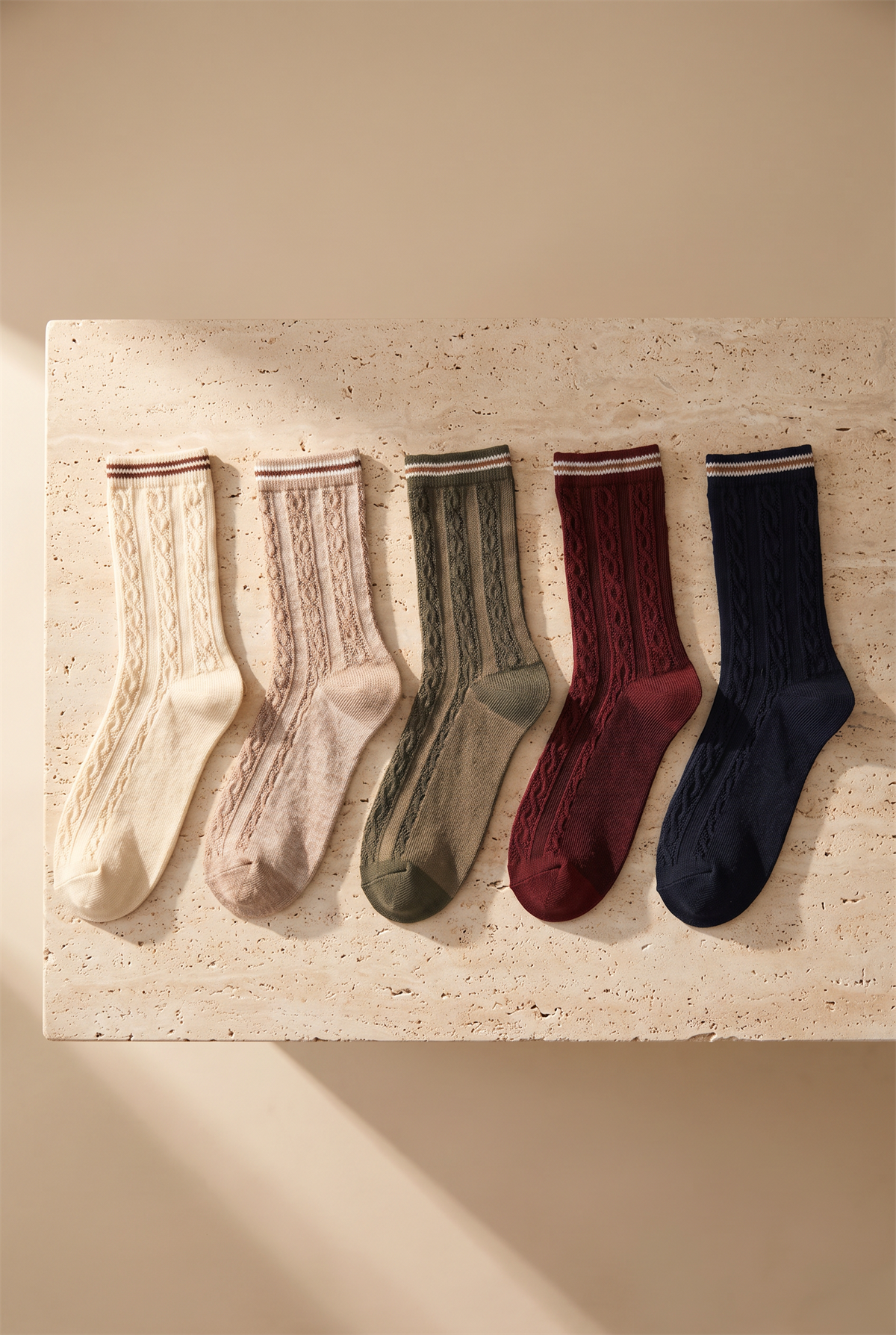 Womens 5-Pack Socket Socks Navy Mixed