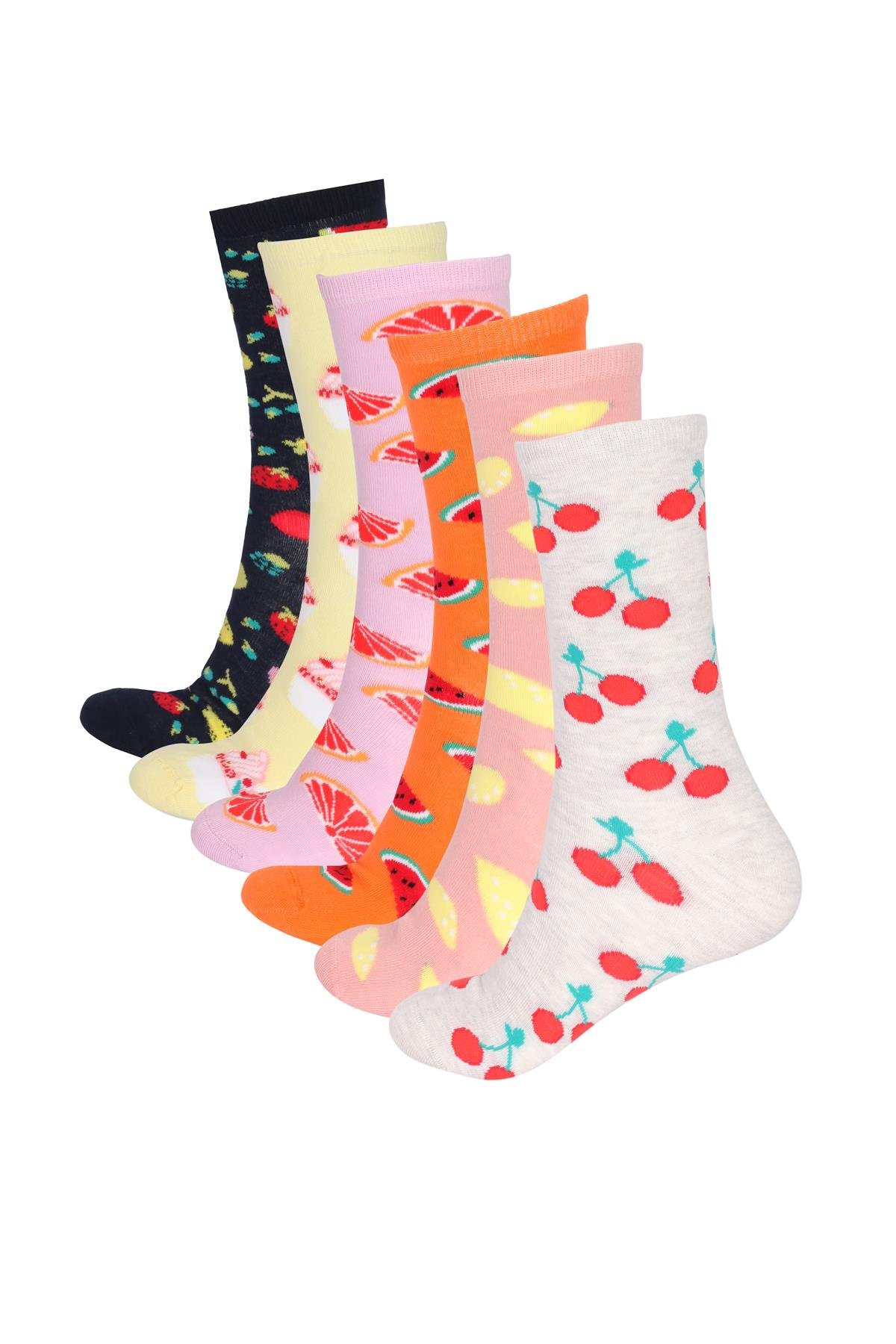 Womens 6-Pair Fruit Patterned Socks