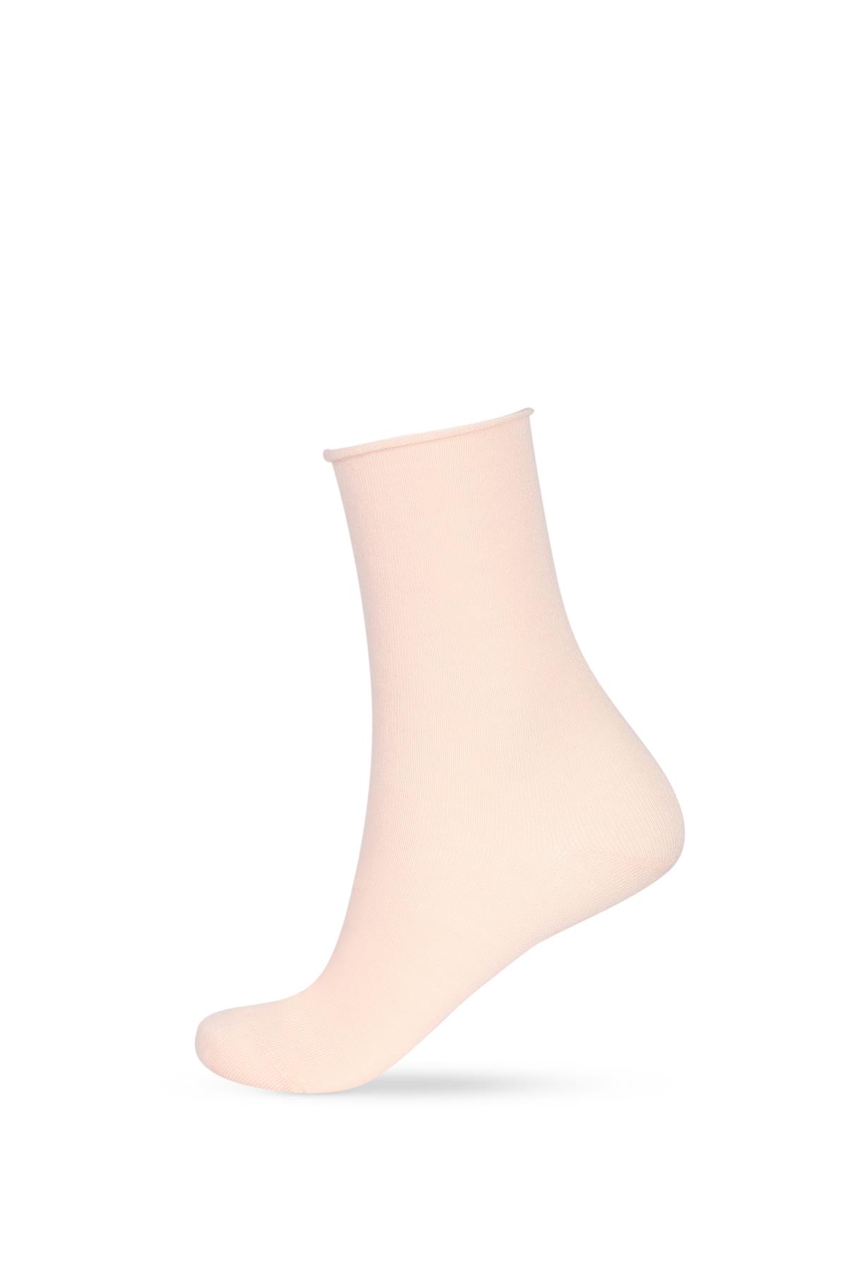 Womens Light Pink Color Seamless Modal Fabric Thin Socket Socks