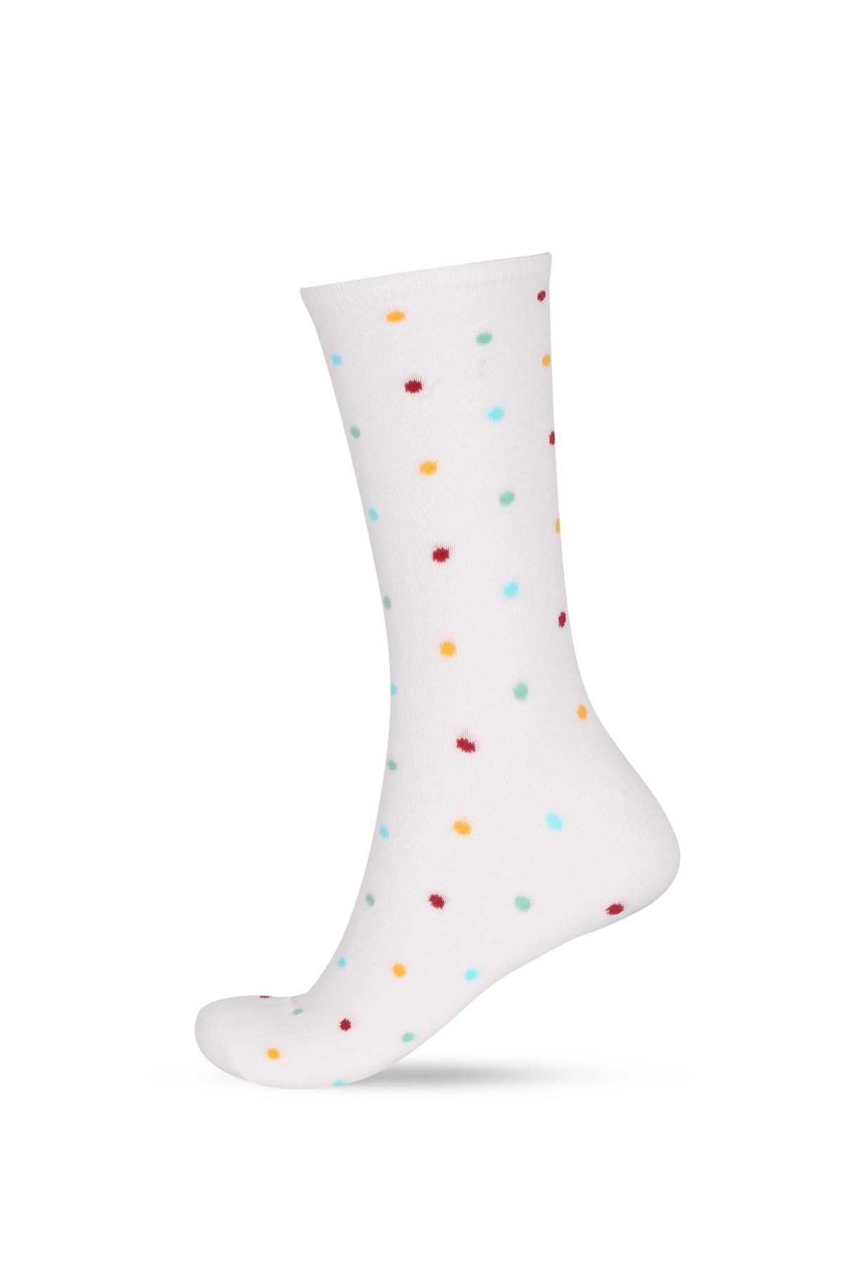 Kadın Benekli Desenli 5li Soket Çorap