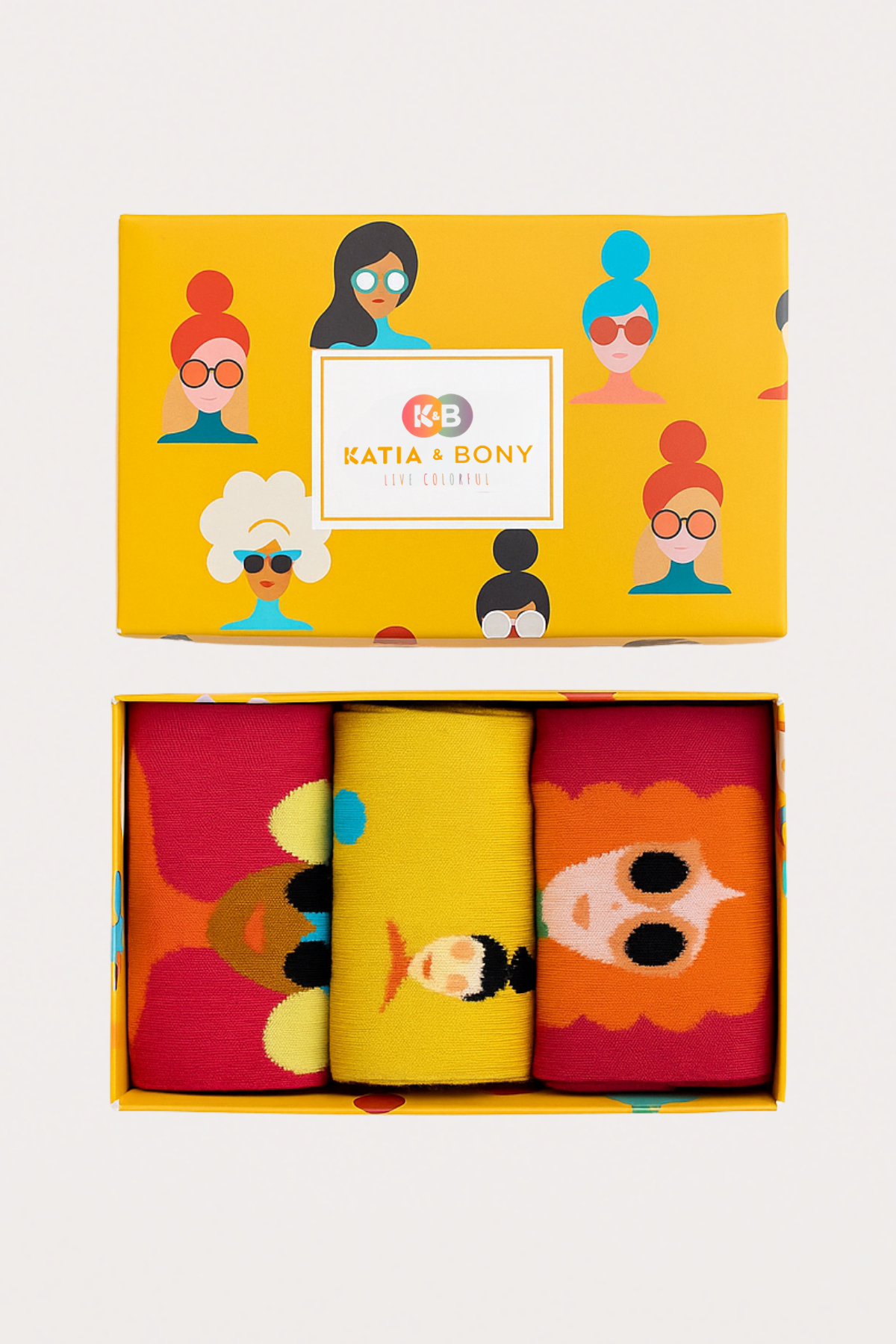 Womens Floral Patterned 3-Piece Sock Set