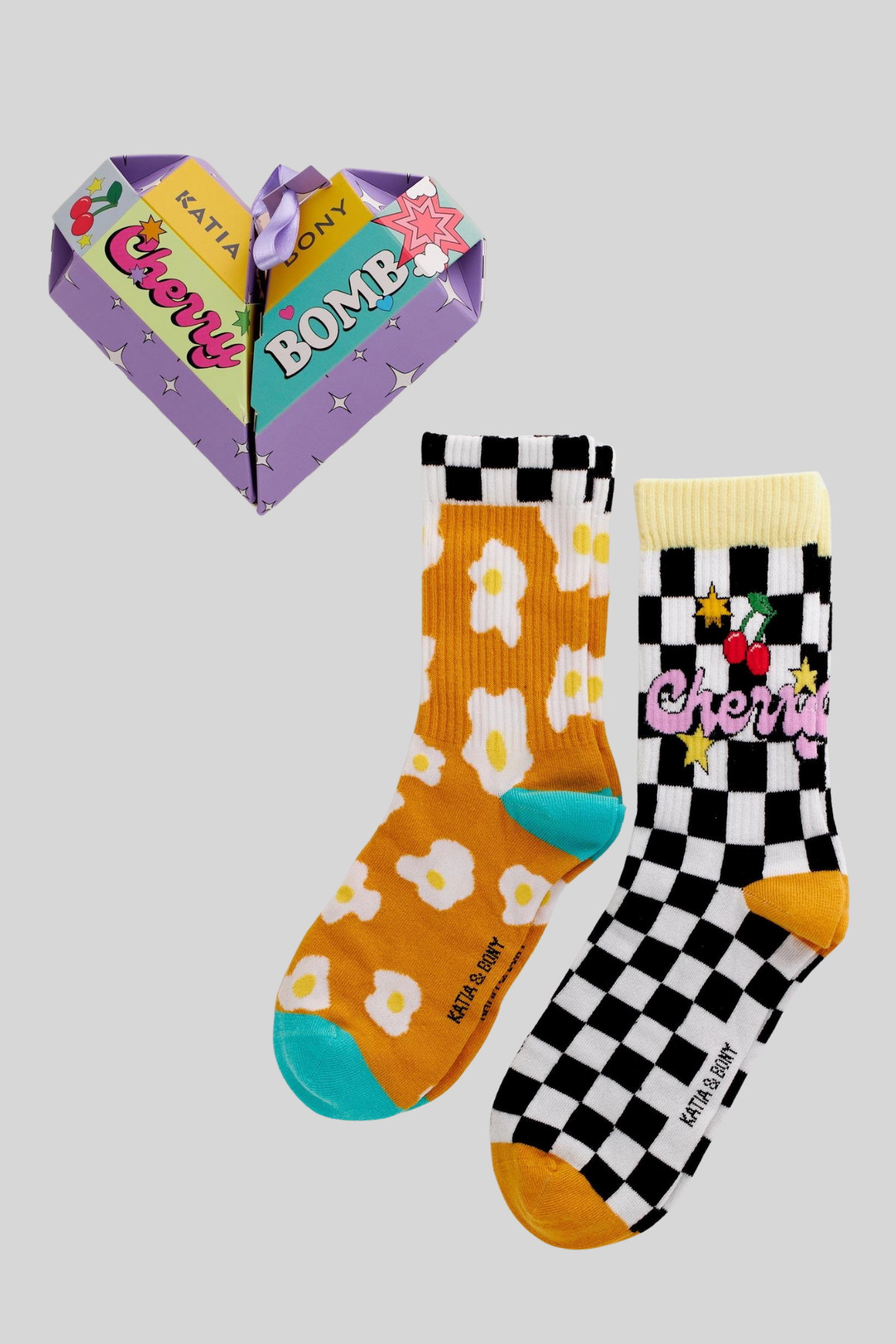Unisex Checkered Pattern 2-Piece Boxed Sock