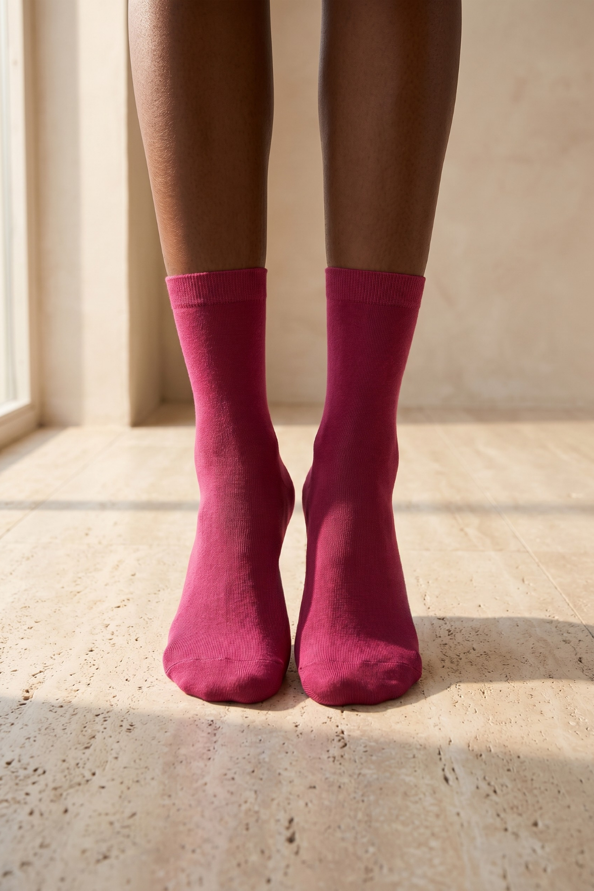 Kadın Family Basic Soket Çorap Cherry