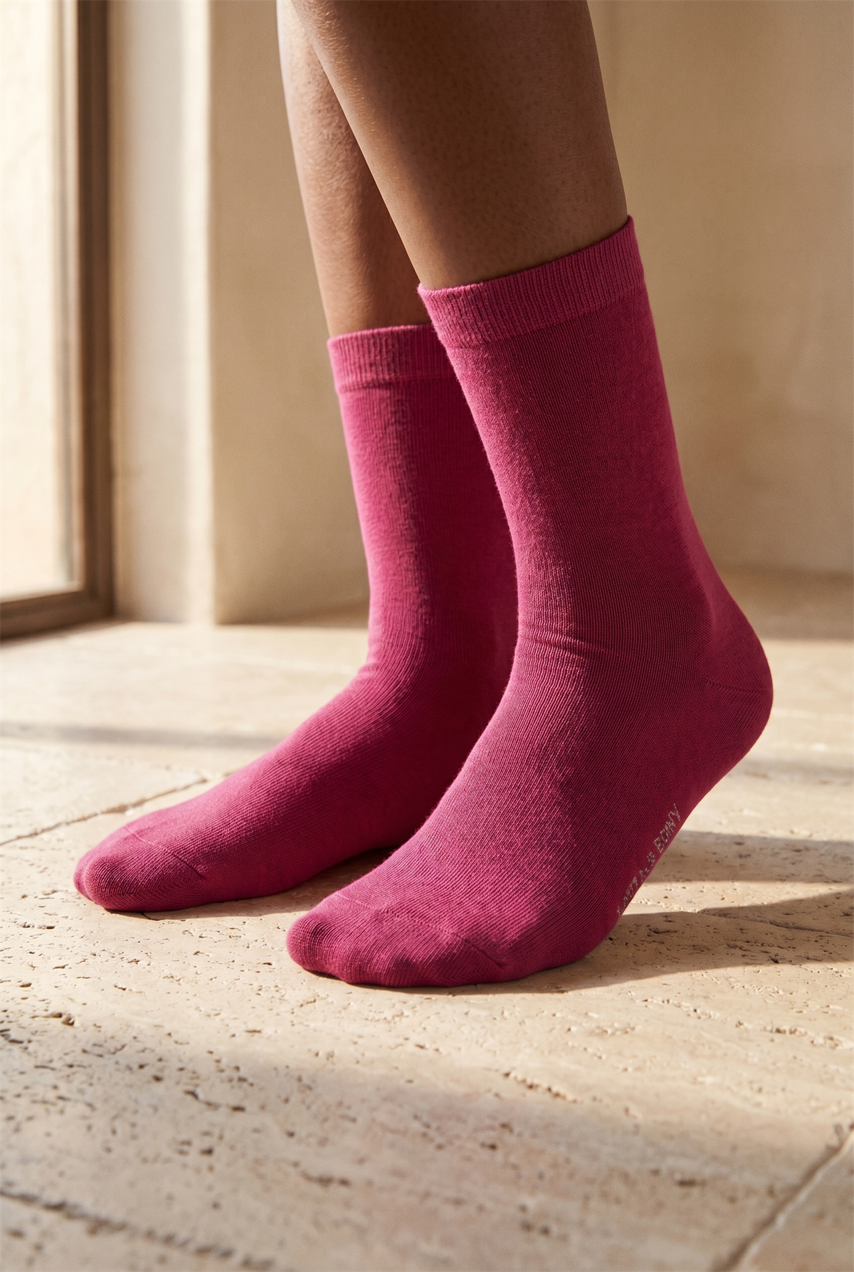 Kadın Family Basic Soket Çorap Cherry