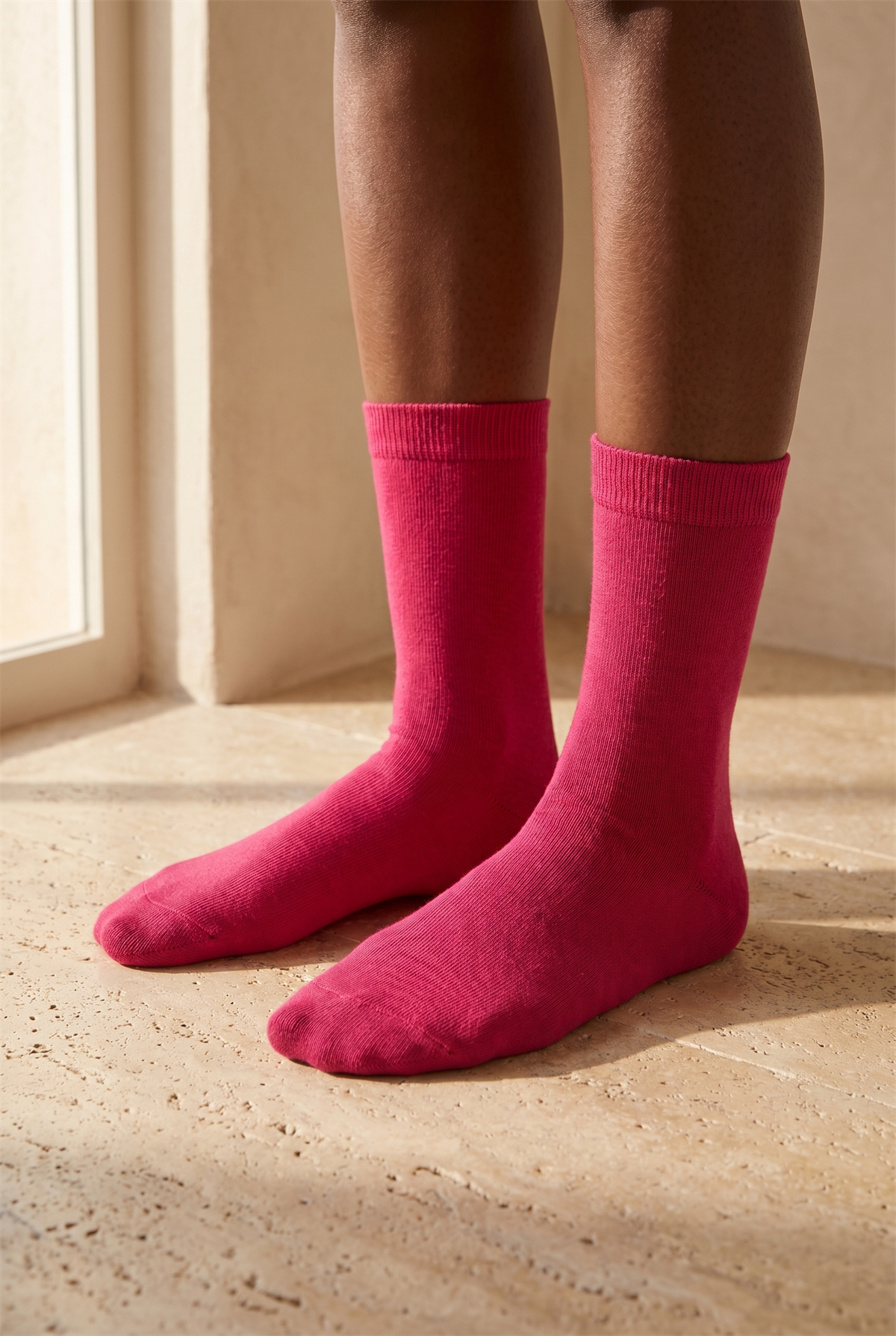 Kadın Family Basic Soket Çorap Fuşya