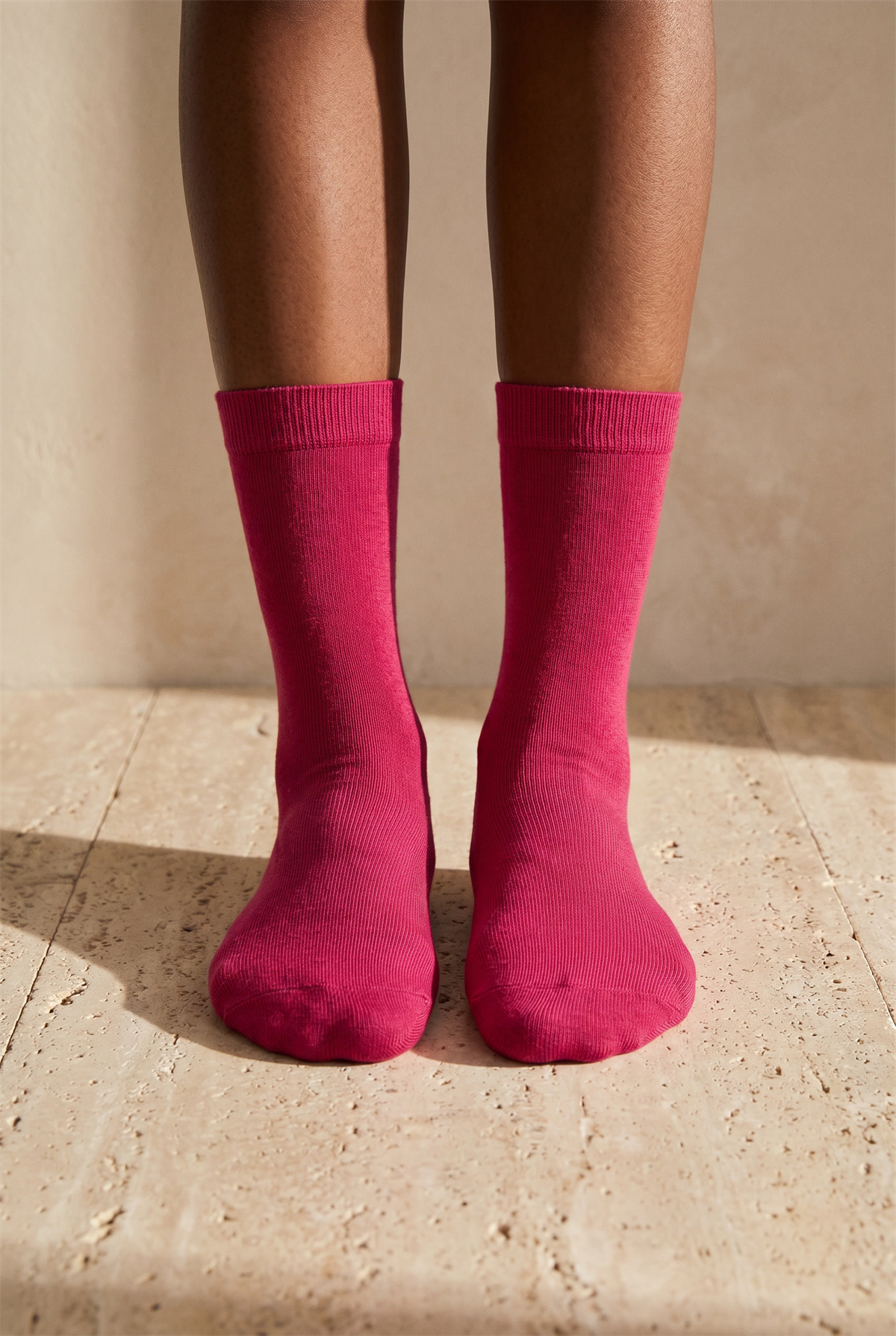 Kadın Family Basic Soket Çorap Fuşya