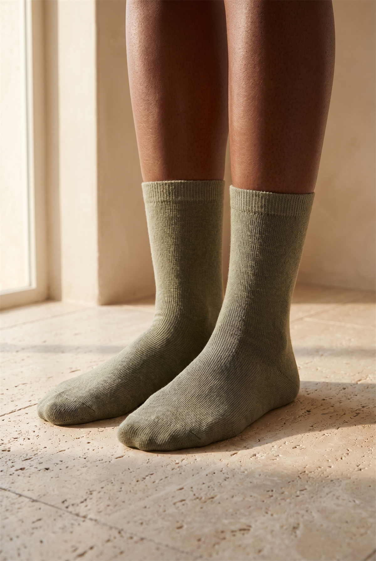 Kadın Family Basic Soket Çorap Haki