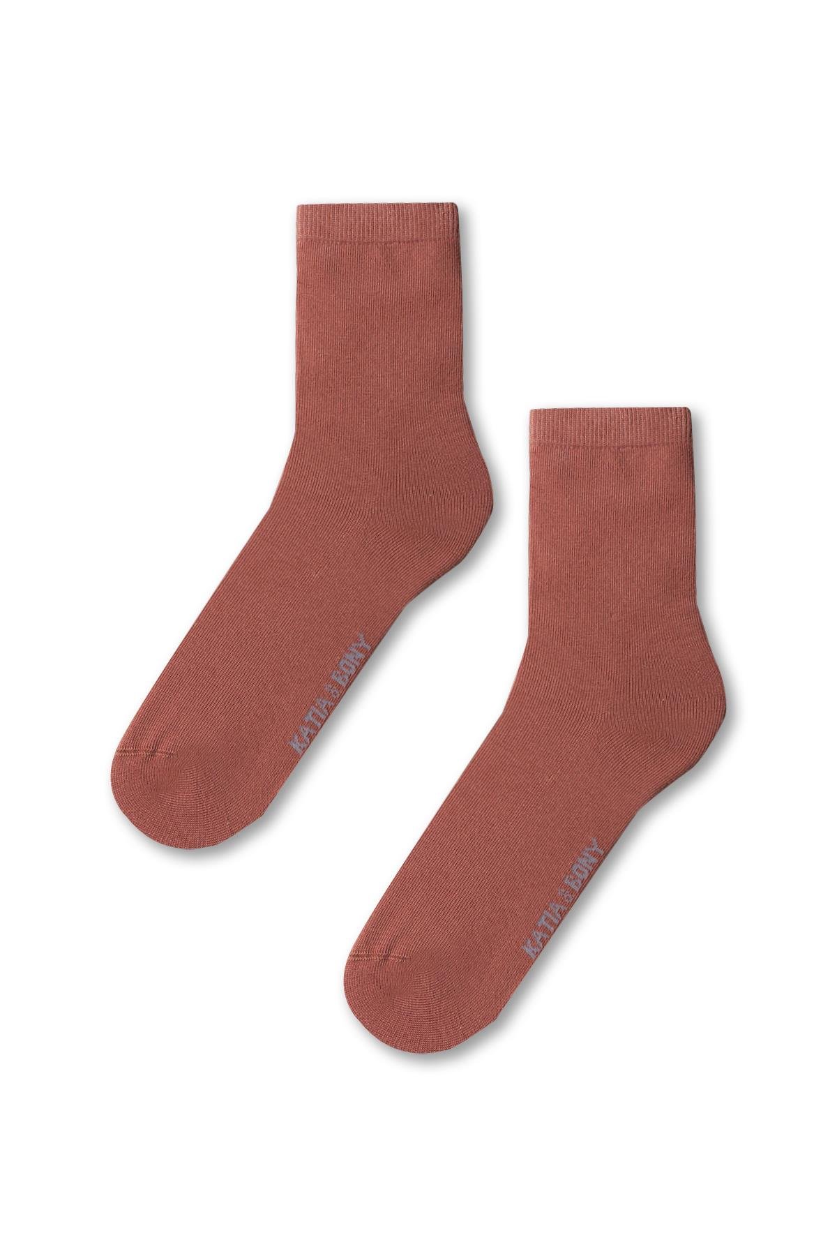 Womens Family Basic Socket Socks Brown