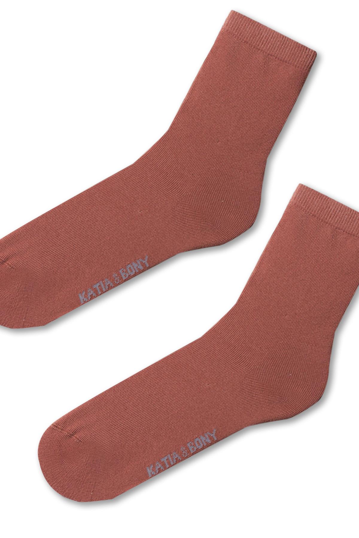 Womens Family Basic Socket Socks Brown