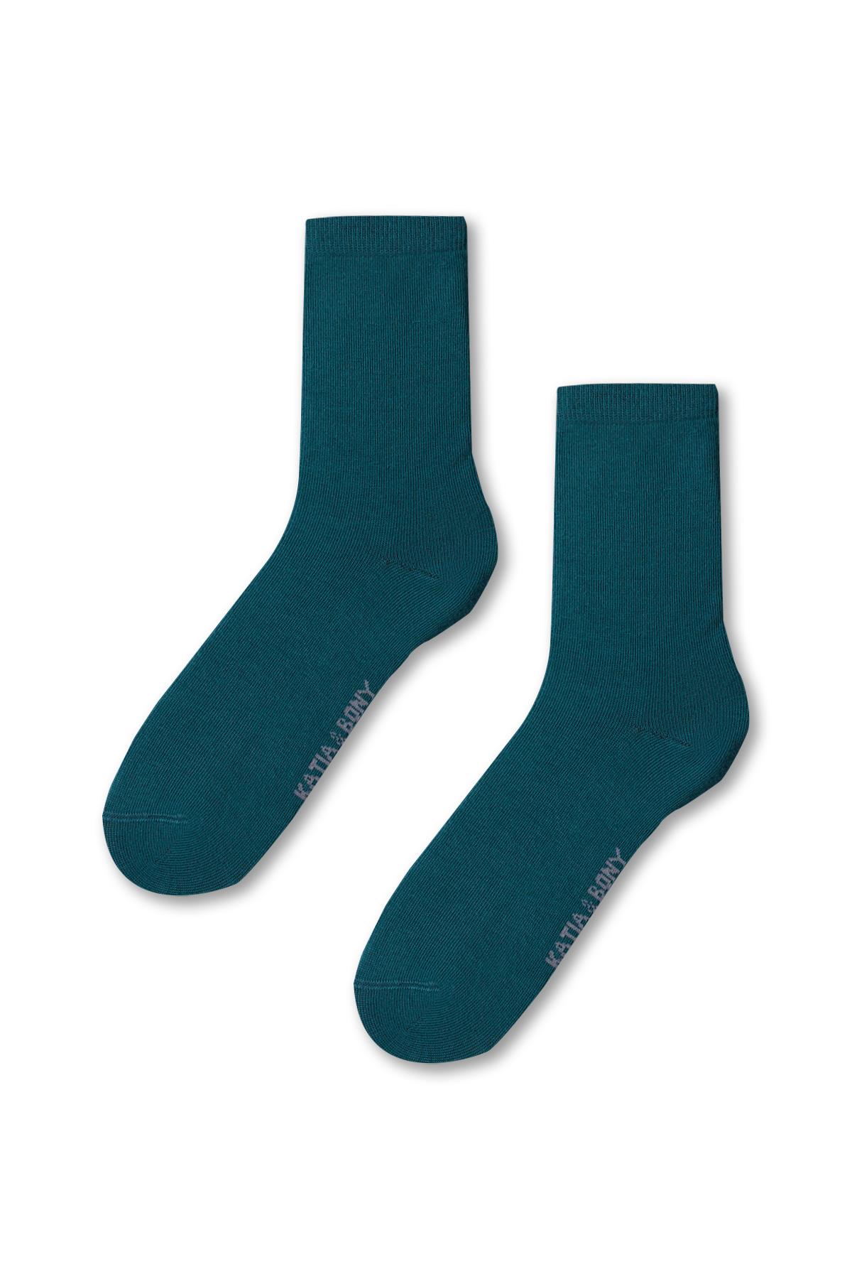 Womens Family Basic Ankle Socks Green