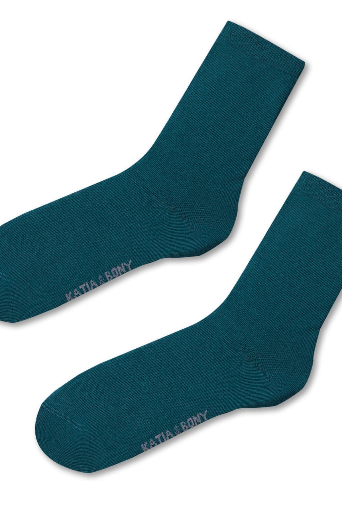 Womens Family Basic Ankle Socks Green