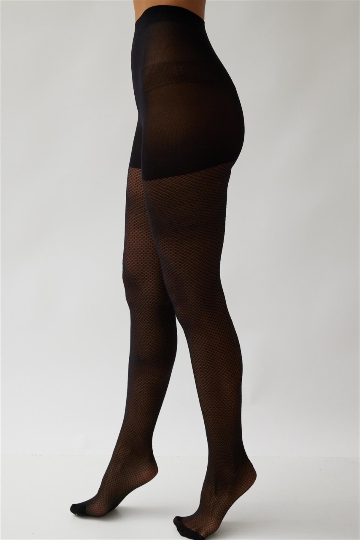 Womens Fishnet Thin Tights Black