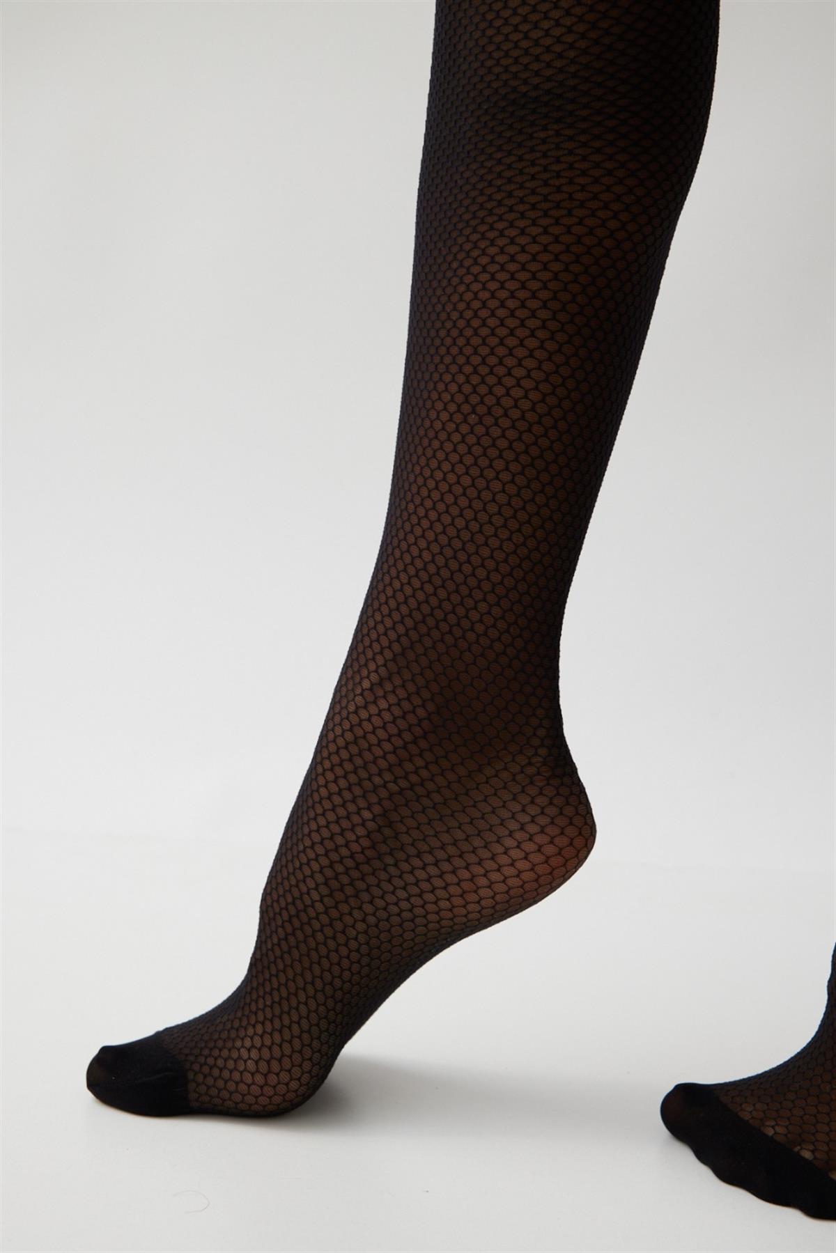 Womens Fishnet Thin Tights Black