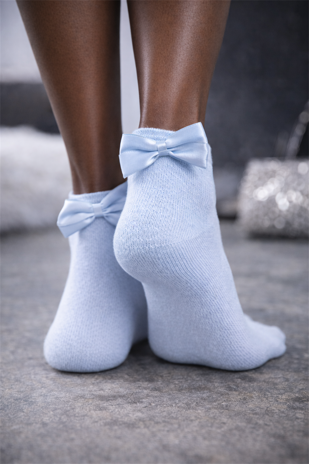 Kadın Fiyonklu Modal Soket Çorap Mavi