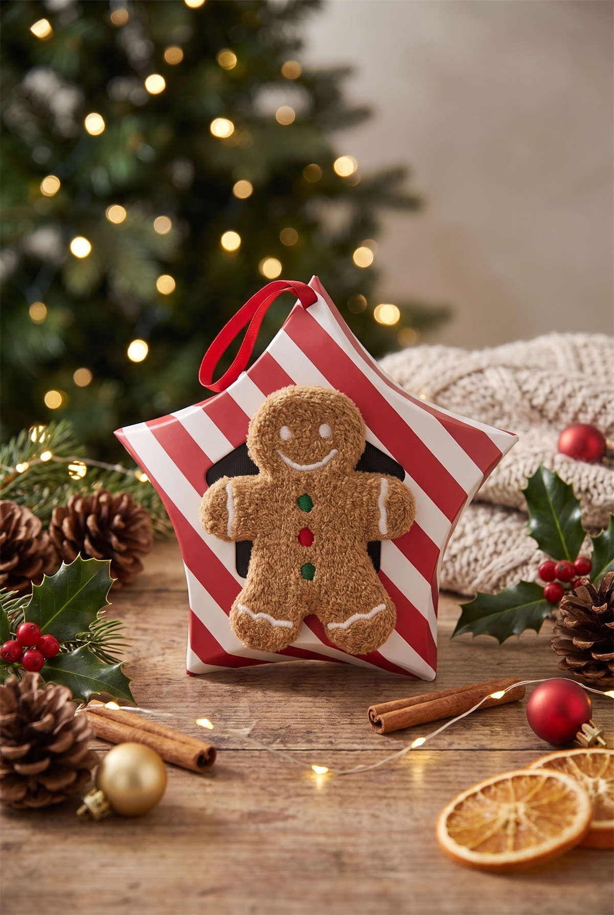 Kadın Ginger Breadman Kutulu Yılbaşı Soket Çorap 