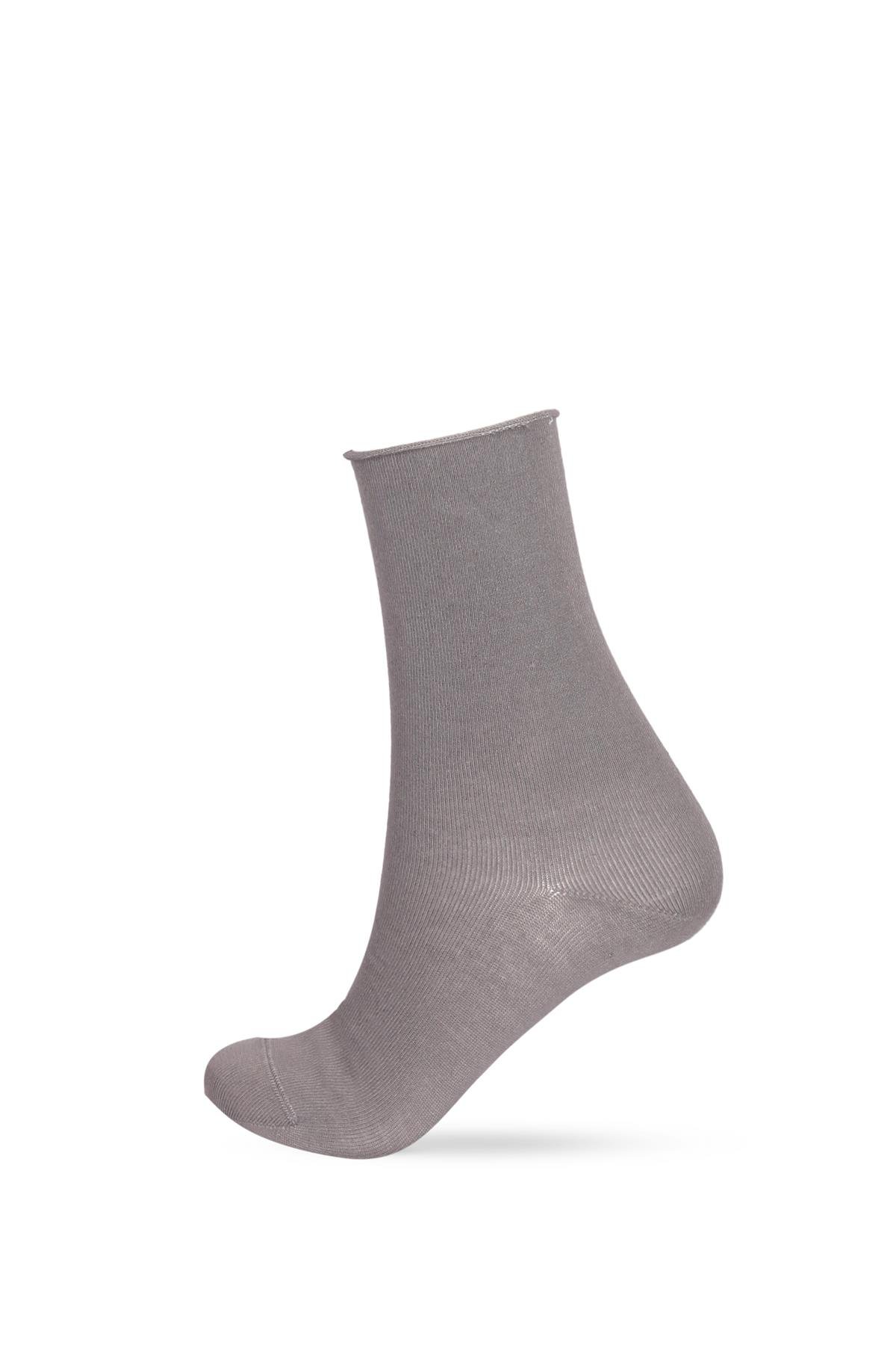Womens Dark Gray Non-elastic Modal Fabric Thin Socket Socks