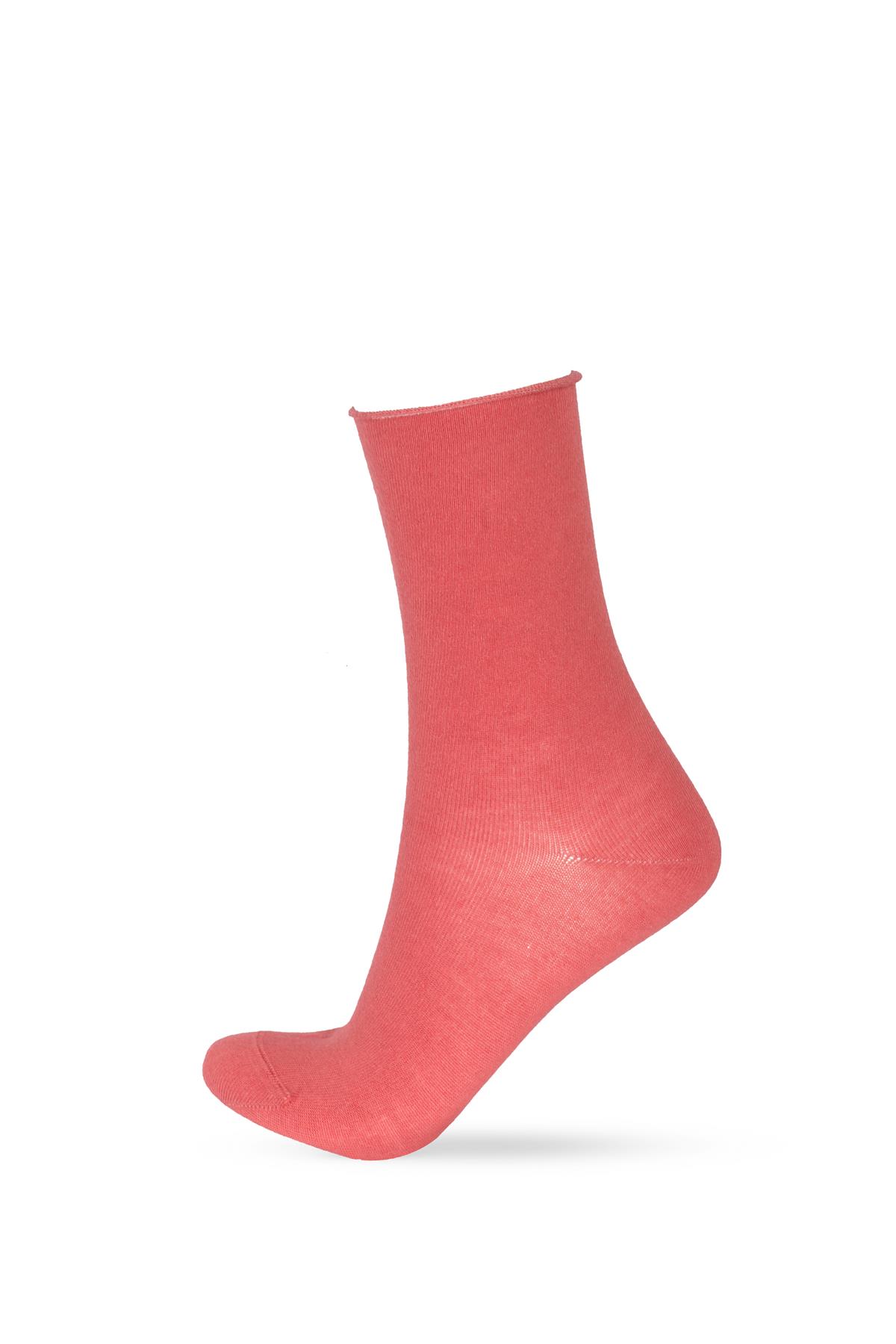 Womens Dusty Rose Colored Non-elastic Modal Fabric Thin Sock