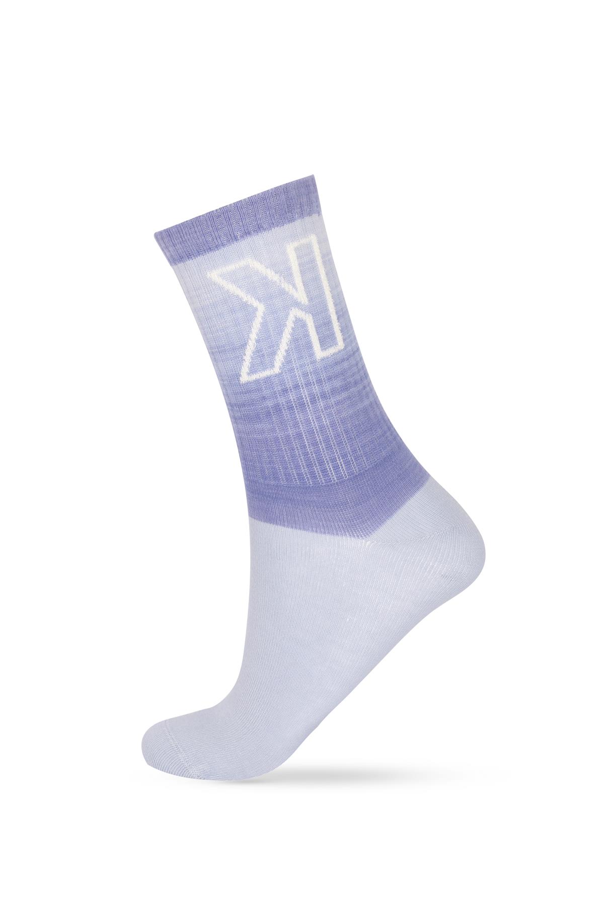 Womens Letter Pattern Gradient Color 2-Pack Sock