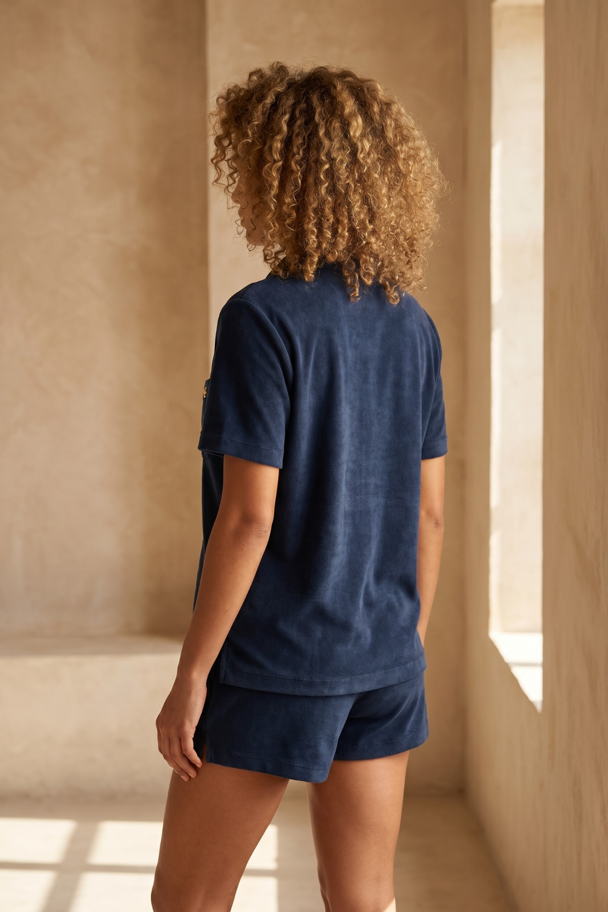 Kadın Havlu Lacivert Şortlu Takım