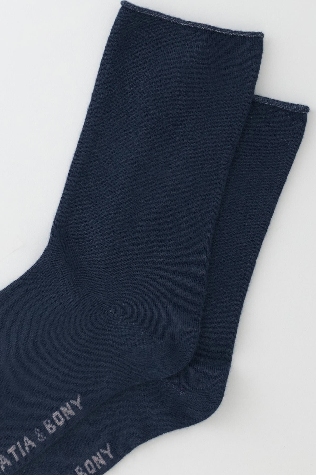 Womens Navy Colored Non-elastic Modal Fabric Thin Sock