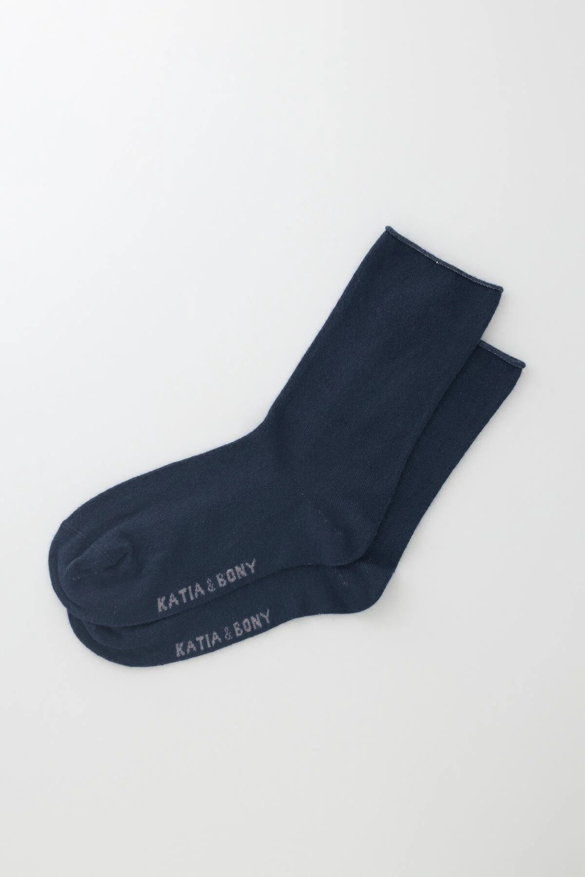 Womens Navy Colored Non-elastic Modal Fabric Thin Sock