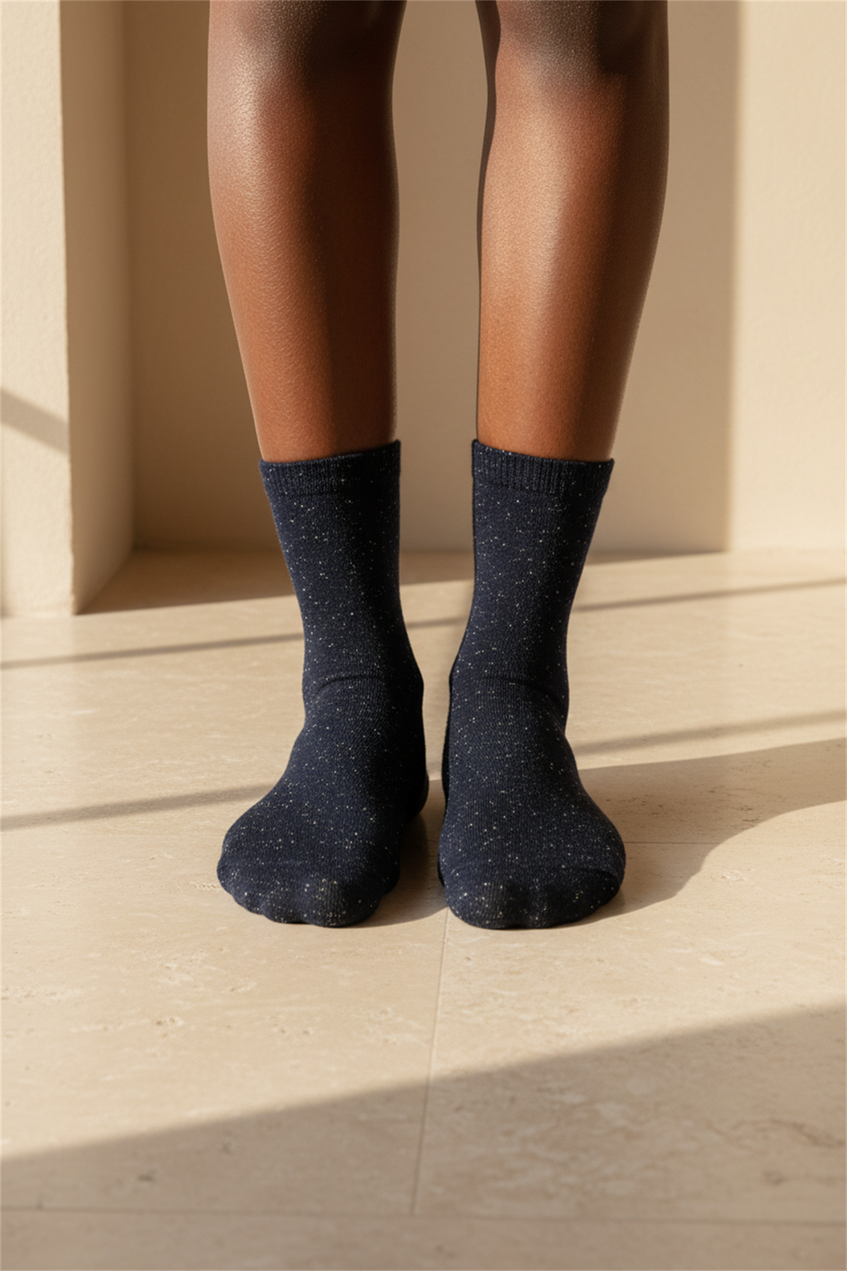 Kadın Lacivert Renkli Sim Detaylı Soket Çorap