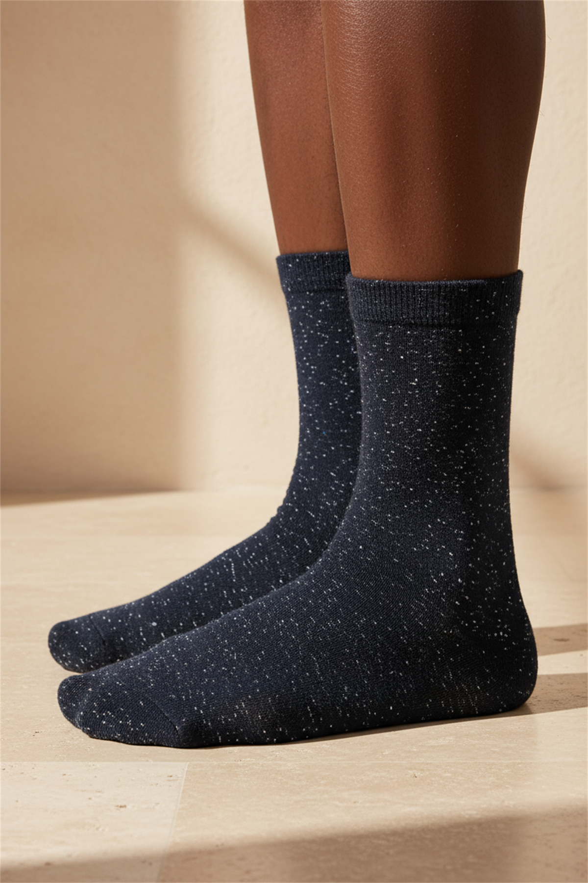 Kadın Lacivert Renkli Sim Detaylı Soket Çorap