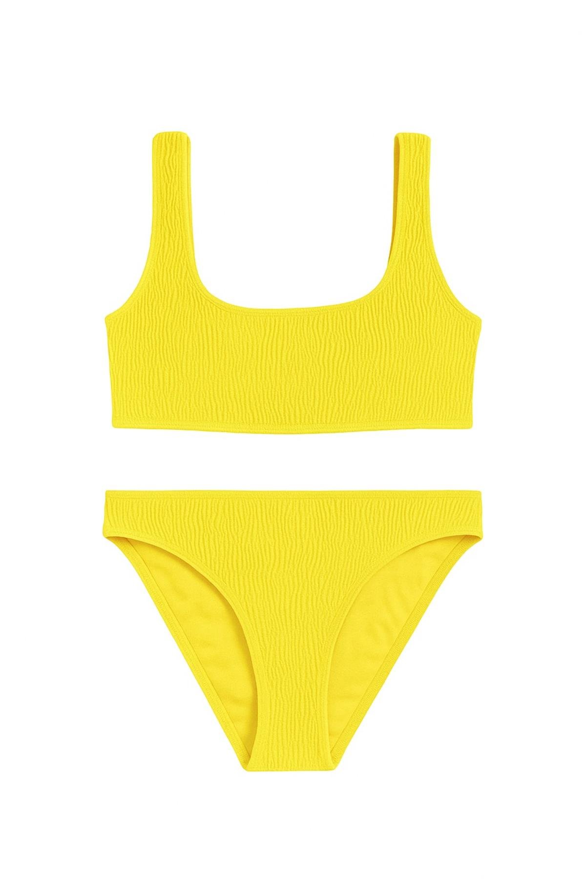 Kadın Lemon Party Gipeli Bikini Takımı Sarı