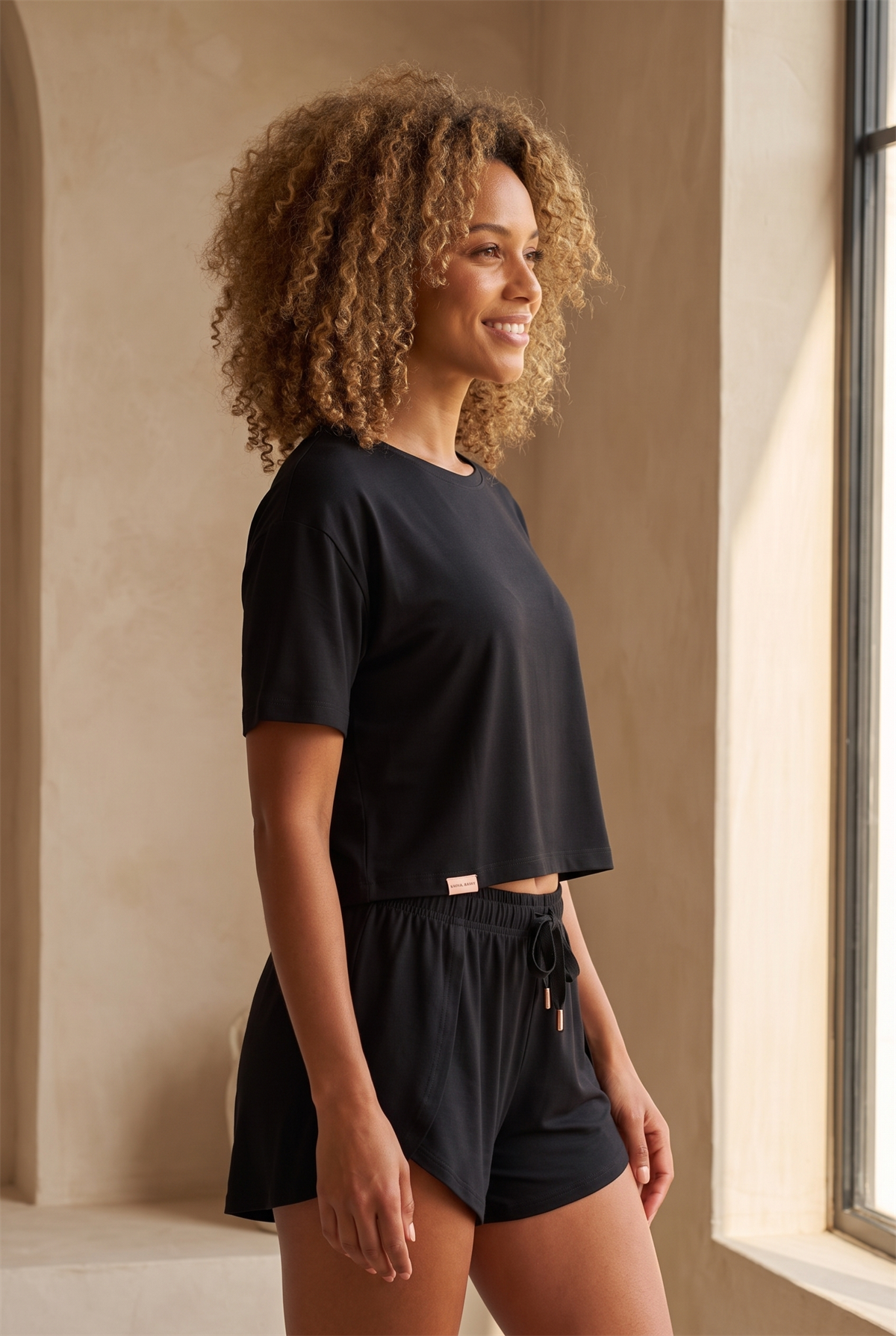 Womens Luxury Slit Shorts Black