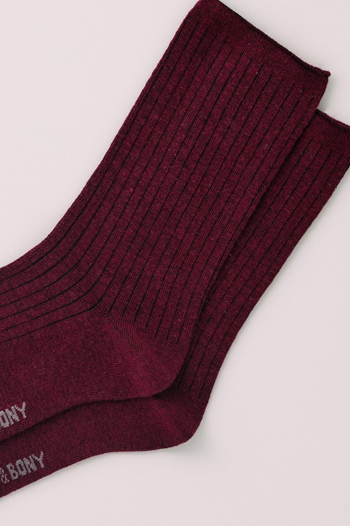 Womens Lyocell Burgundy Colored Socket Socks