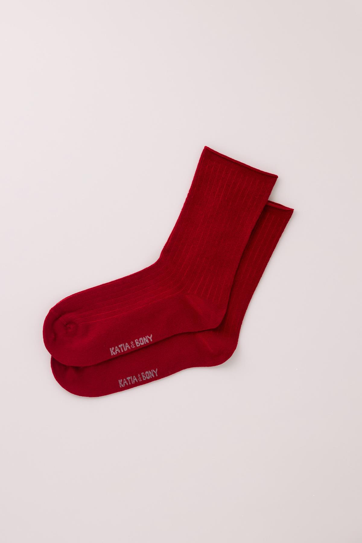 Womens Lyocell Red Color Socket Socks
