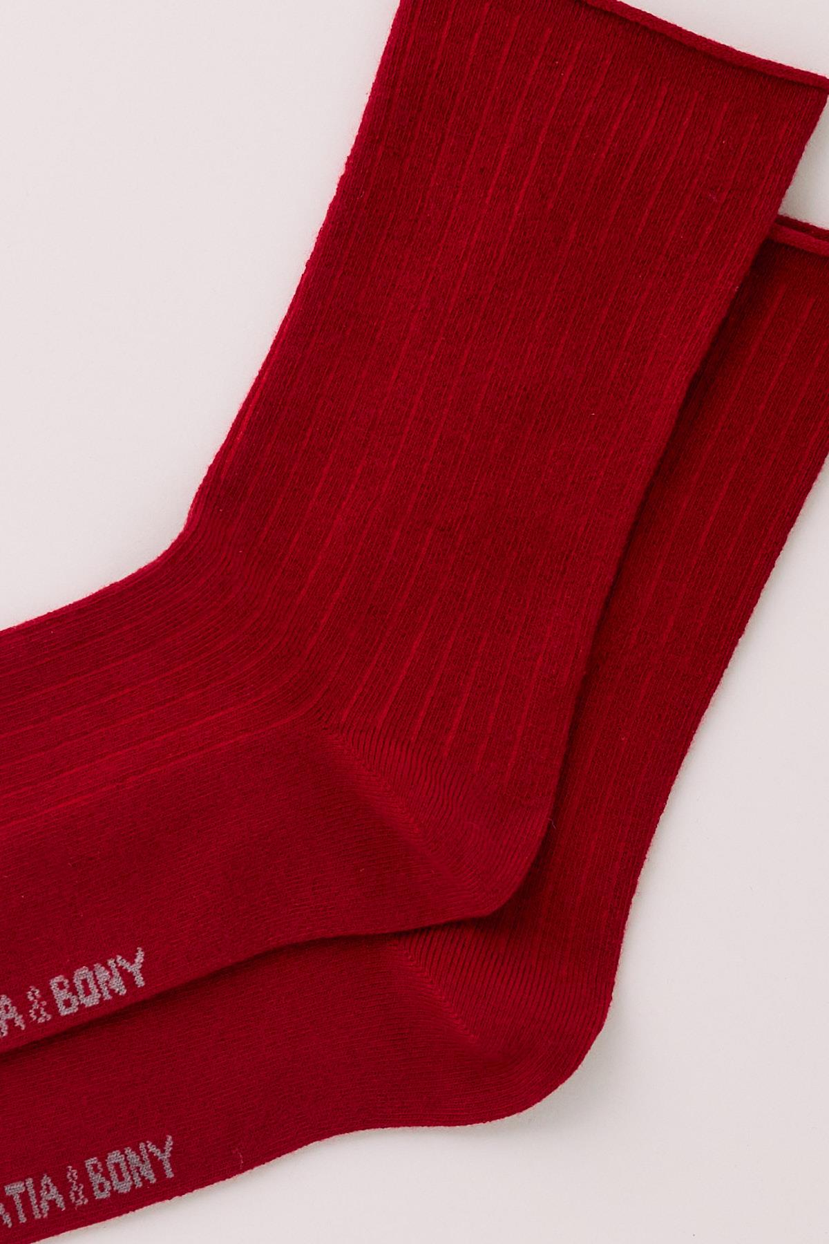 Womens Lyocell Red Color Socket Socks