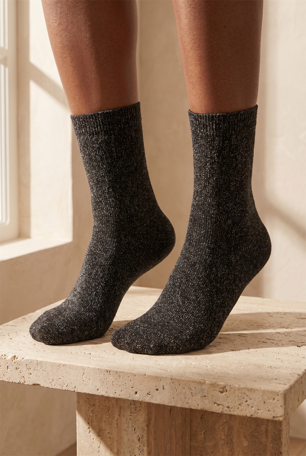 Kadın New Shine Soket Çorap Siyah
