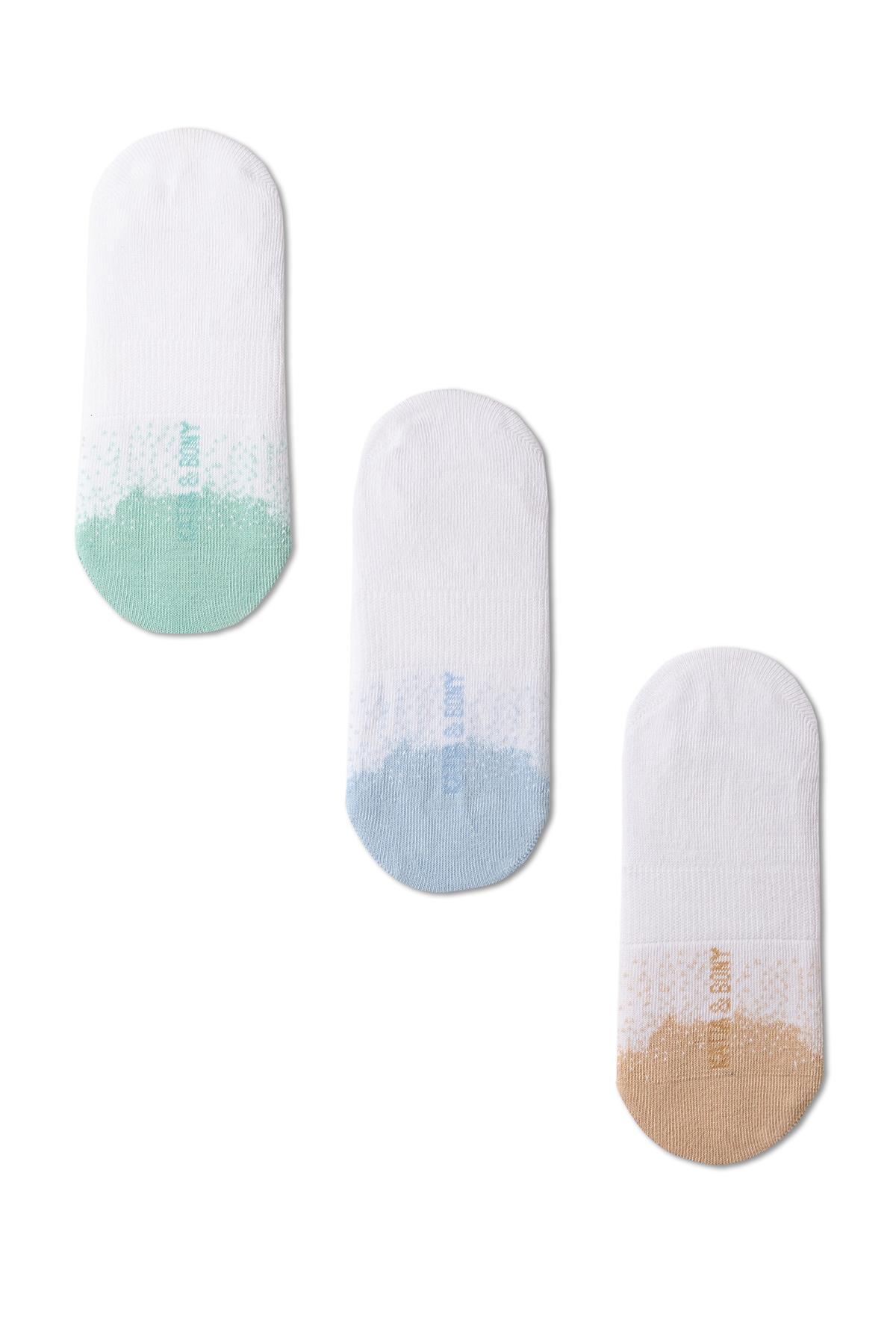 3-Pack Womens Color Dot Detail Ballet Socks