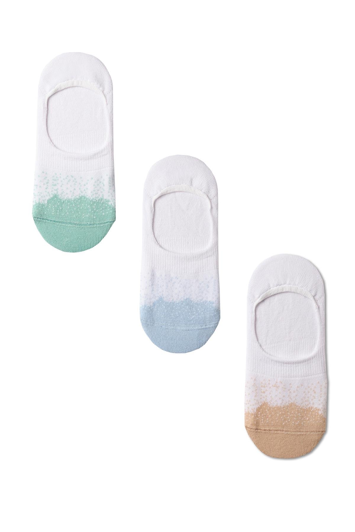 3-Pack Womens Color Dot Detail Ballet Socks