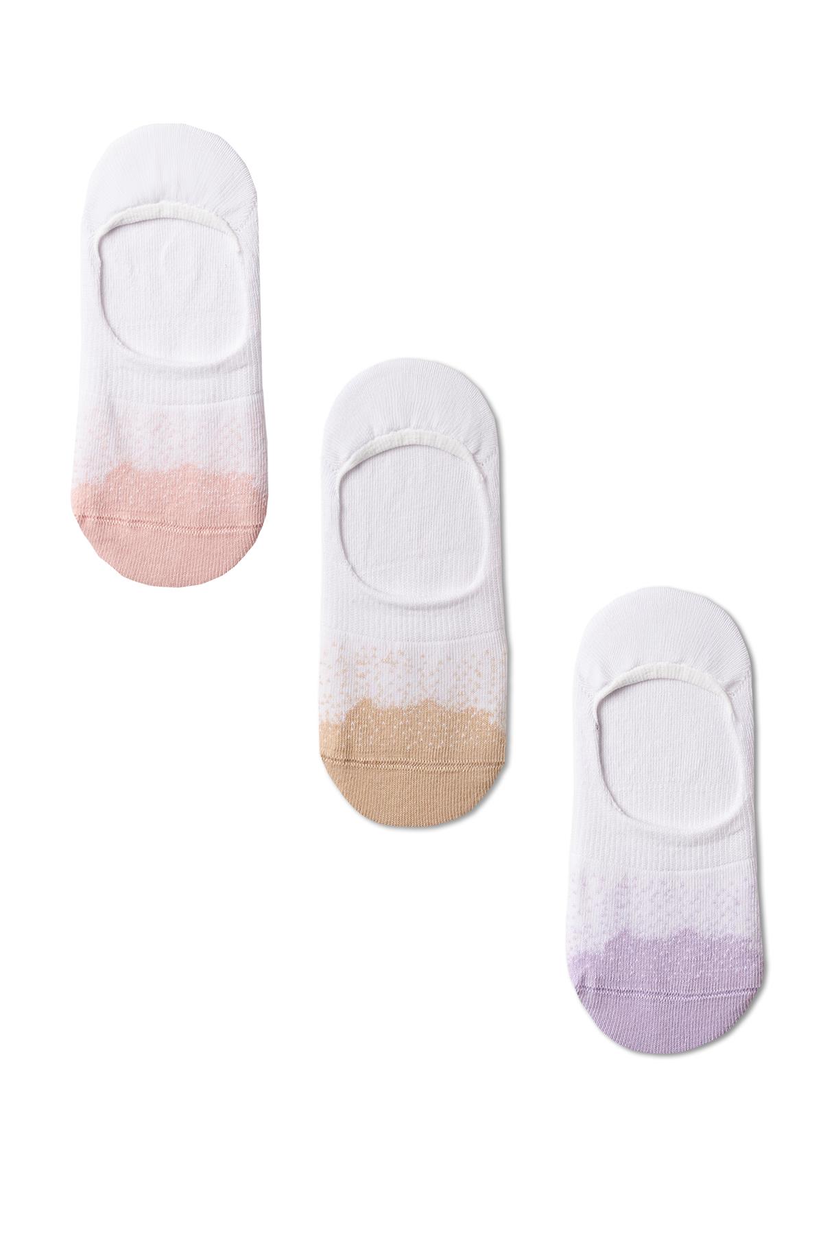 3-Pack Womens Color Dot Detail Ballet Socks