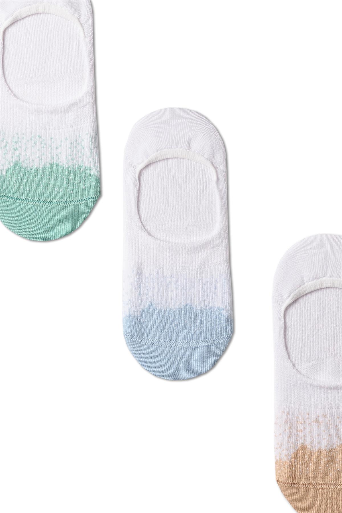 3-Pack Womens Color Dot Detail Ballet Socks